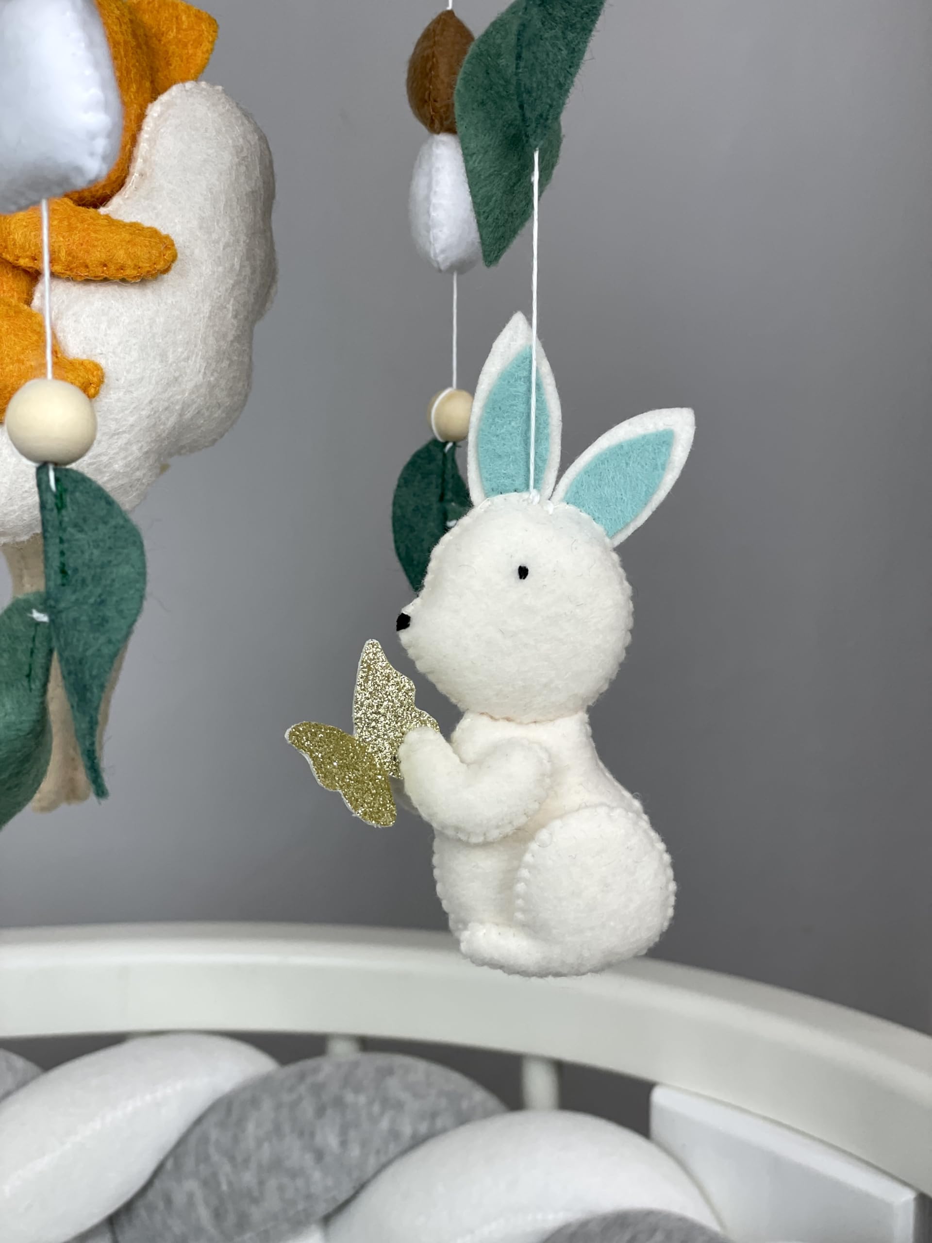 Woodland Animals Crib Mobile - Fox, Mushroom & Forest Nursery Mobile for Baby Boys & Girls | Neutral Felt Hanging Mobile | Perfect Newborn Gift for Nursery Decor & Baby Shower