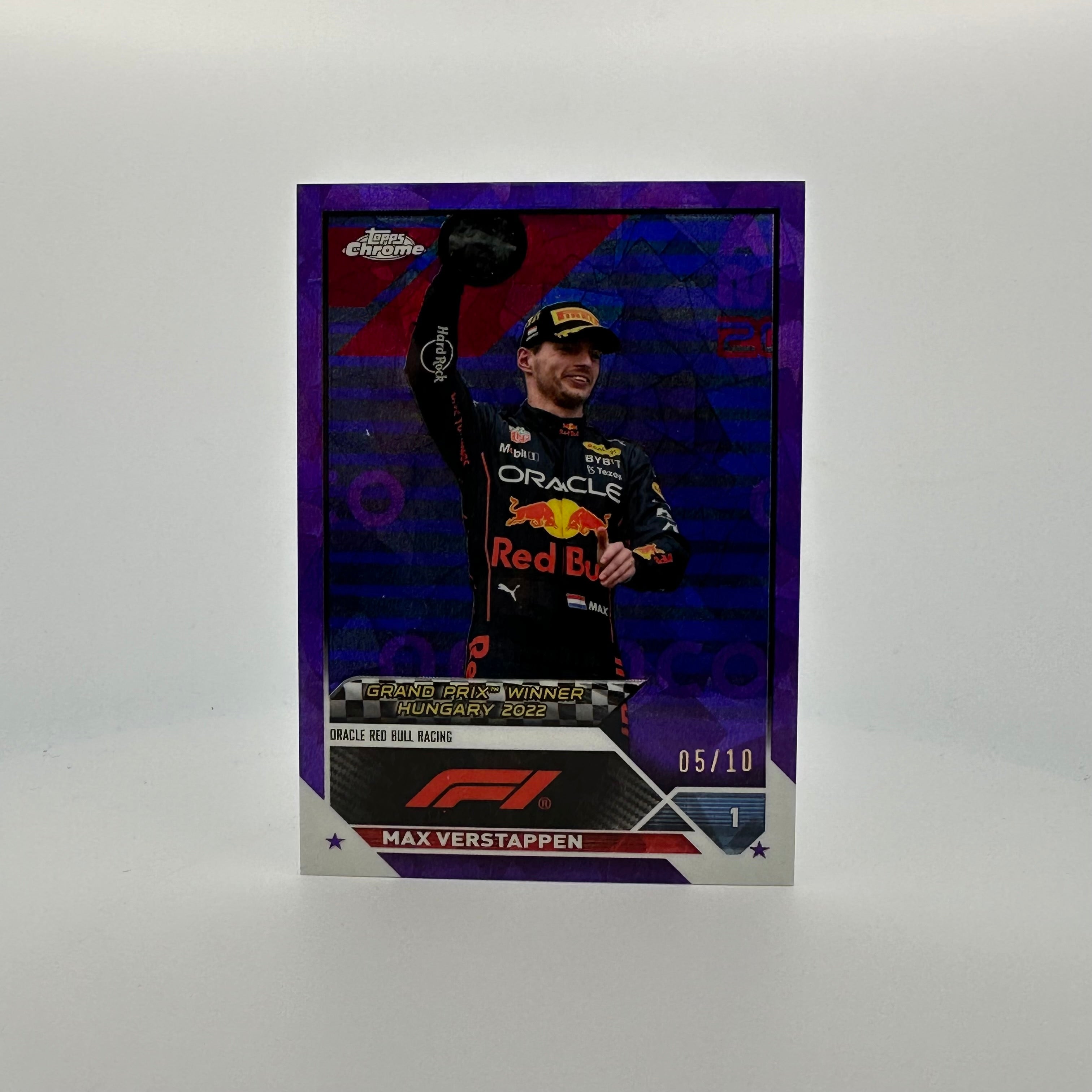 2023 Topps Chrome Sapphire Max Verstappen #156 Purple Racing Card - 5/10 Limited Edition - Perfect for F1 Collectors, Display Cases & Sports Memorabilia Collections