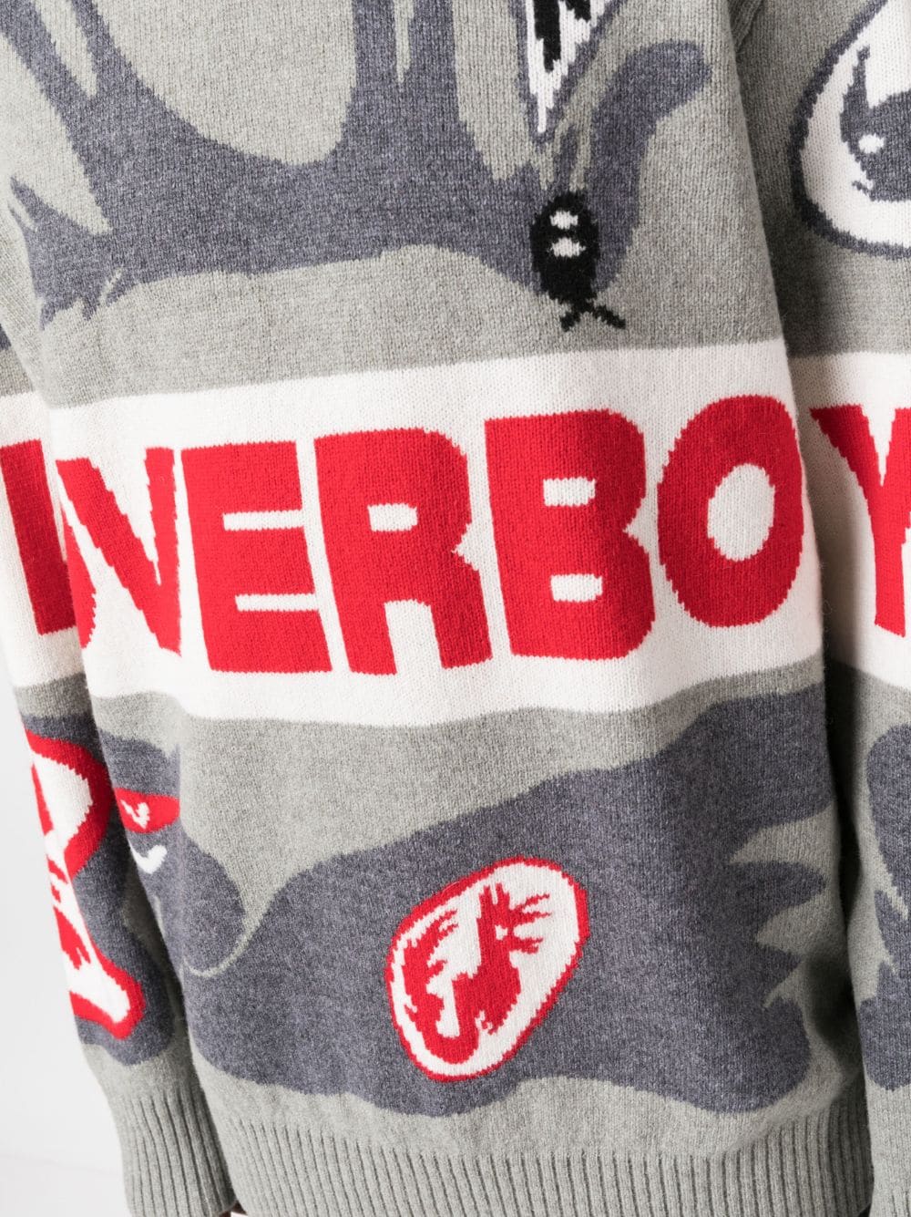 CHARLES JEFFREY LOVERBOY Grey PRE Sweater for Men - Trendy Oversized Knit Pullover for Casual Wear & Street Style Fashion
