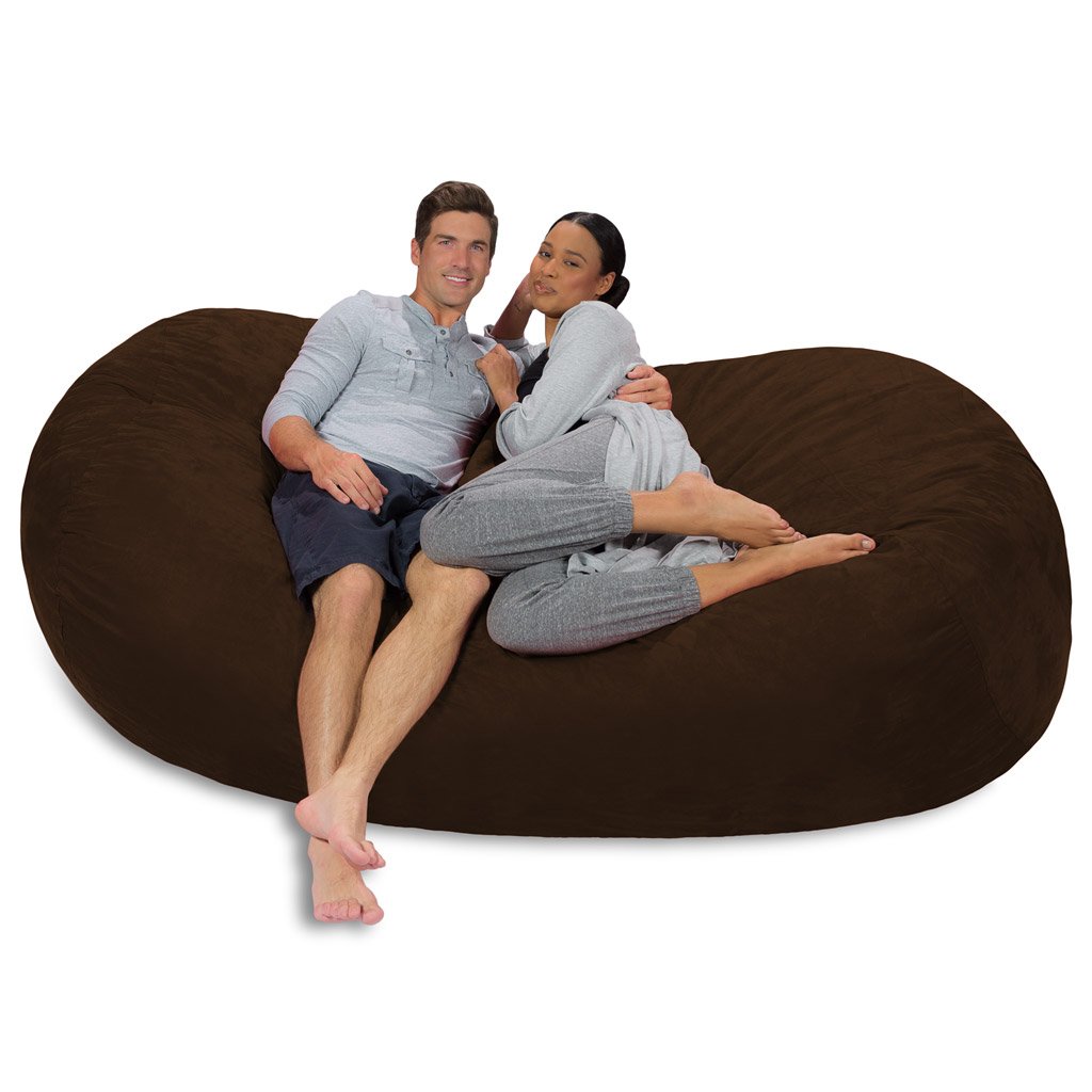 Comfy Sacks Memory Foam Bean Bag Chair - Chocolate Micro Suede | Ultra Soft & Ergonomic Lounge Chair for Adults & Teens | Perfect for Gaming, Movie Nights & Dorm Room Decor
