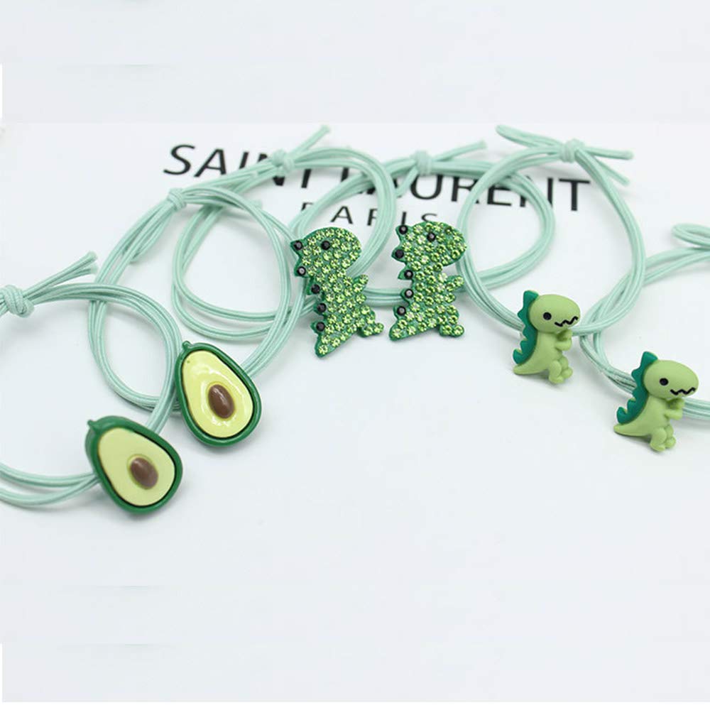WHITEBRIDGE 6-Piece Cartoon Frosted Hair Clips Set - Dinosaur & Avocado Design Bobby Pins for Girls and Women | Cute Hair Accessories for School, Parties & Daily Styling