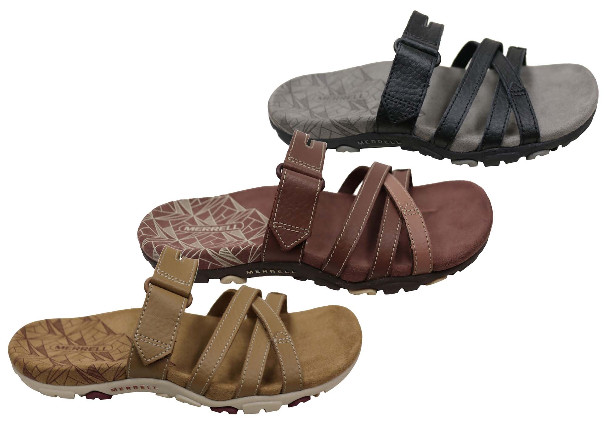 Merrell Women's Leather Sandspur Rose Slides Sandals - Comfortable Casual Summer Shoes for Beach, Pool & Outdoor Wear
