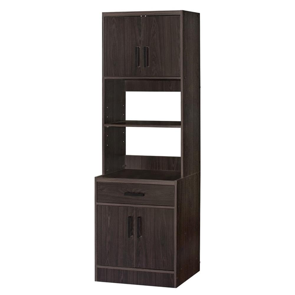 Pemberly Row Modern Tall Wooden Kitchen Pantry Cabinet in Tobacco Finish - Perfect for Farmhouse, Rustic & Contemporary Kitchen Storage Organization