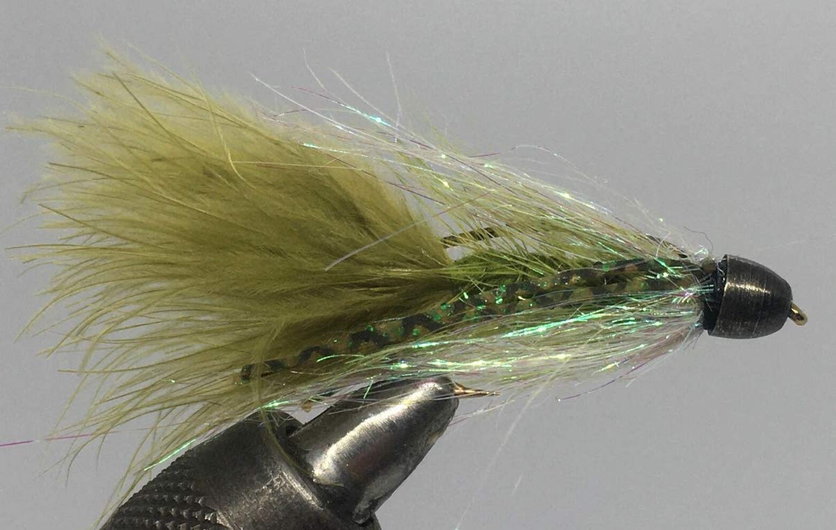 12 Pack Conehead Sculp Snack in Olive Color - Perfect for Fishing Bait, Streamer Flies & Outdoor Adventures