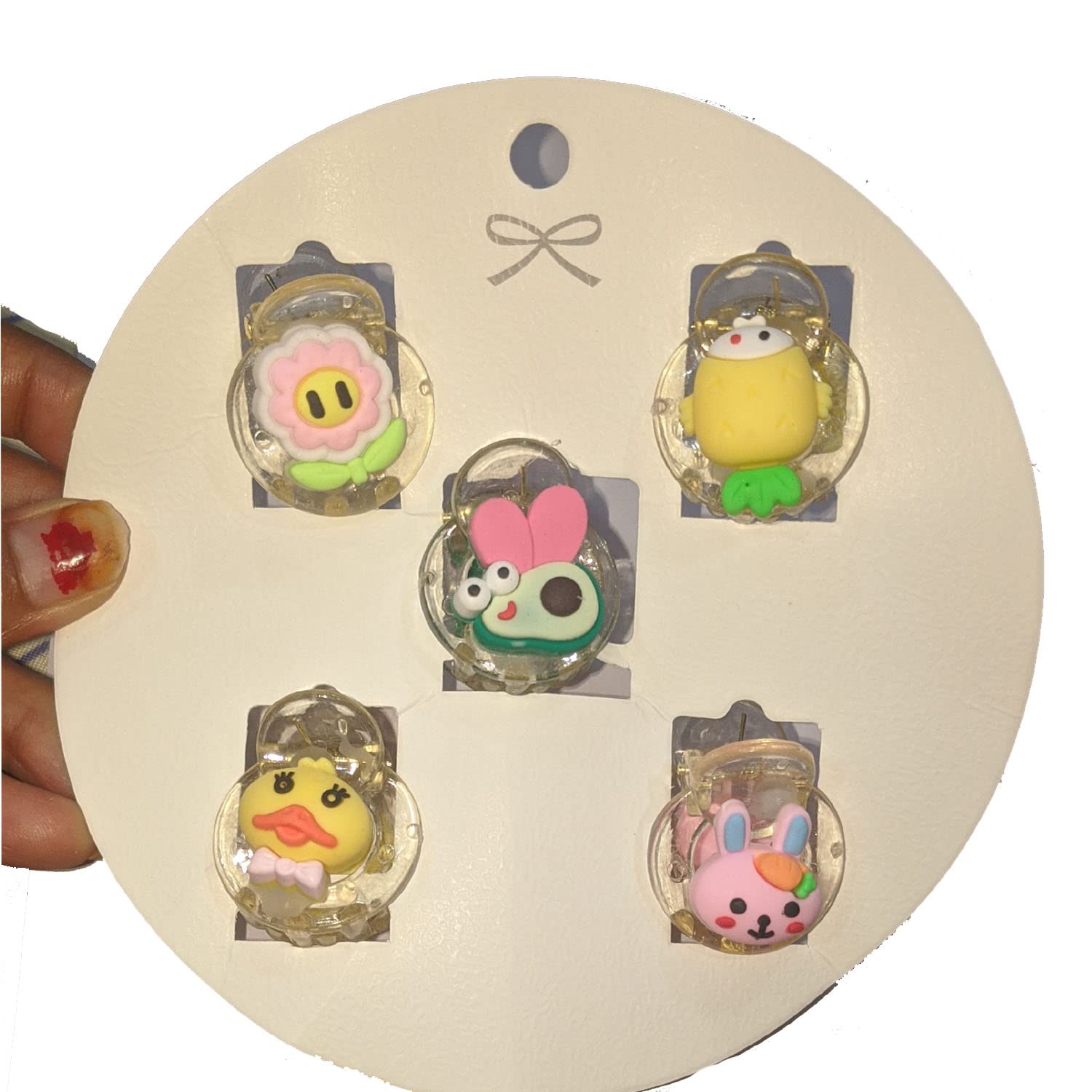 ASG 5-Pack Cute Clear Plastic Hair Clips for Women & Girls - Daily Hair Accessories for School, Work, and Casual Styling