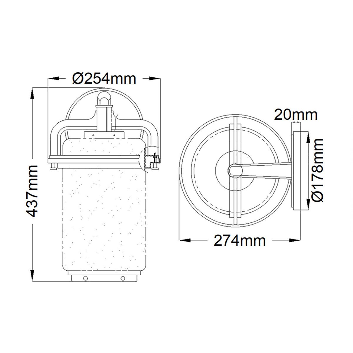Andover 1 Light Small/Medium/Large Outdoor Wall Lantern - Weather Resistant Zinc Finish, E27 Socket, IP44 Rated - Perfect for Porch, Patio, Garden & Exterior Wall Lighting