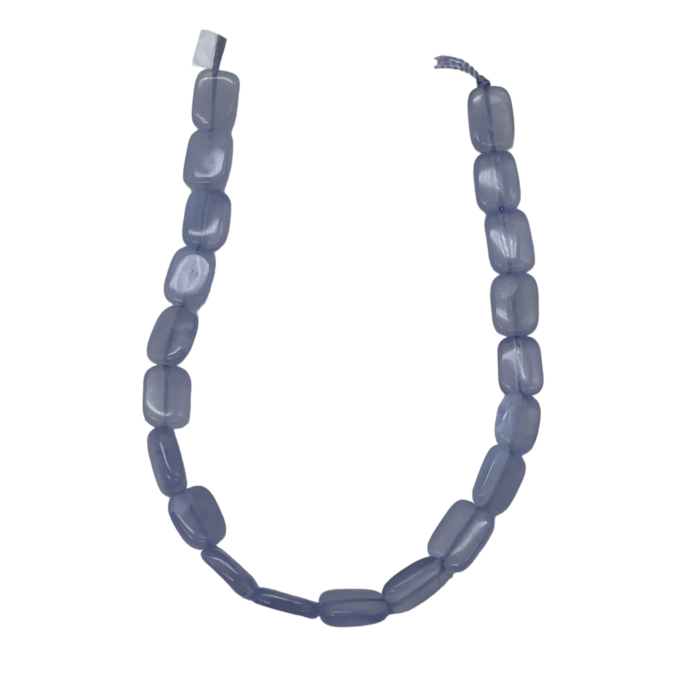 6 Blue Chalcedony Agate Rectangle Beads 9573 for DIY Jewelry Making - Perfect for Necklaces, Bracelets & Earrings