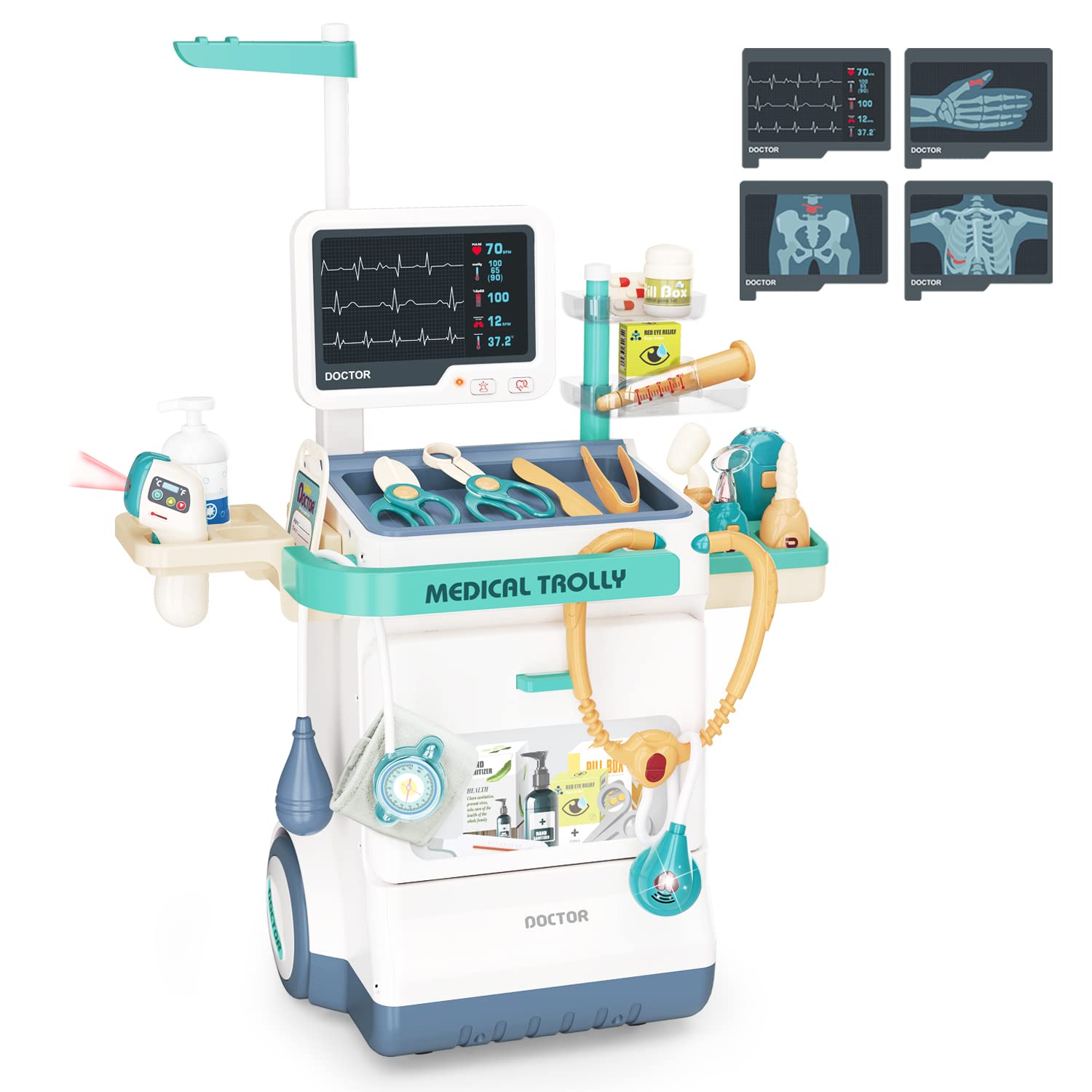**Doctor Play Set for Kids - 26-Piece Pretend Medical Kit with Stethoscope, Toy Doctor Tools & Mobile Cart - Educational Role Play Toys for Boys & Girls Ages 3+ - Perfect for Classroom, Home & Hospital Pretend Play**