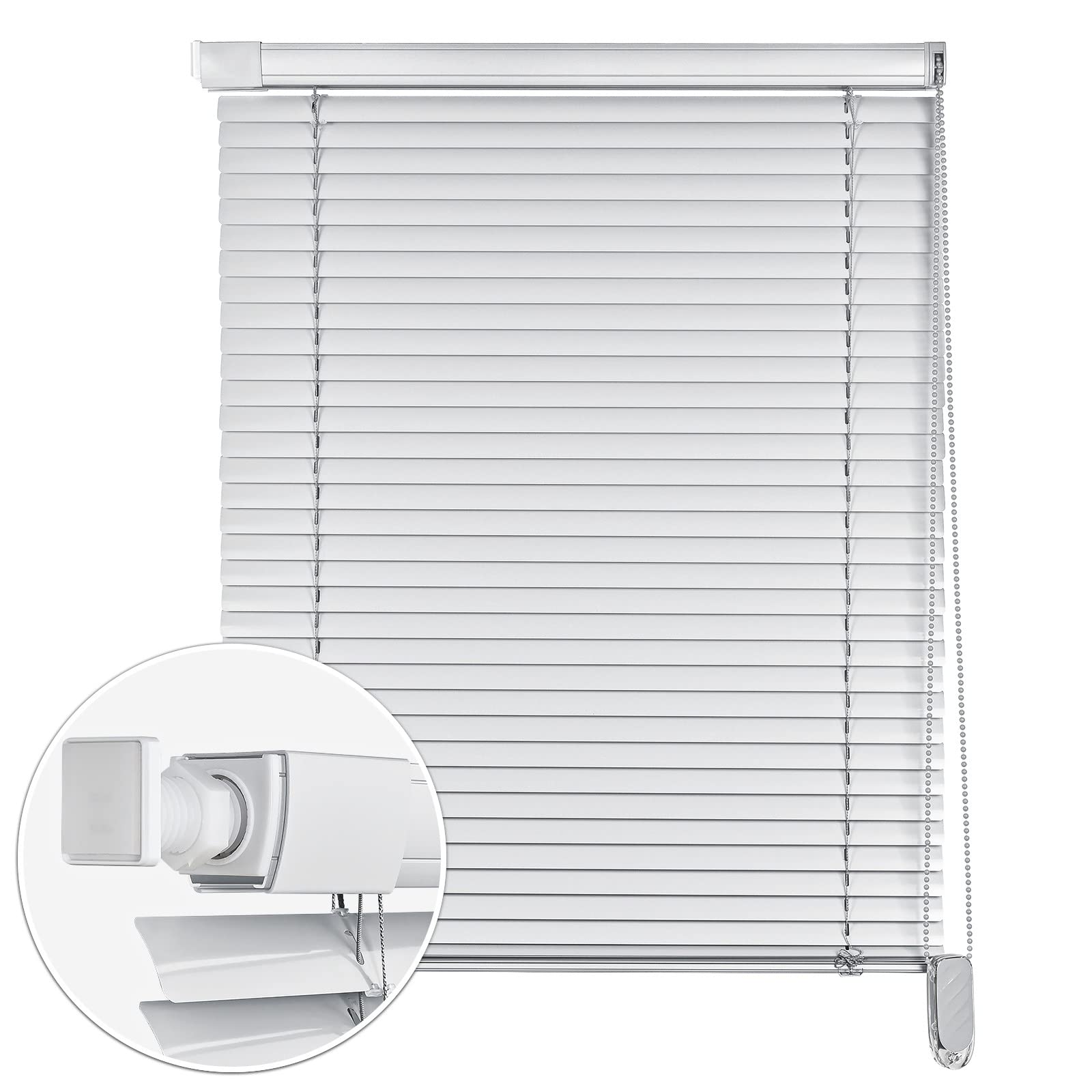 Keego Room Darkening Venetian Blinds - No Drill No Tools Aluminum Horizontal Window Shades for Privacy, Grey, 47