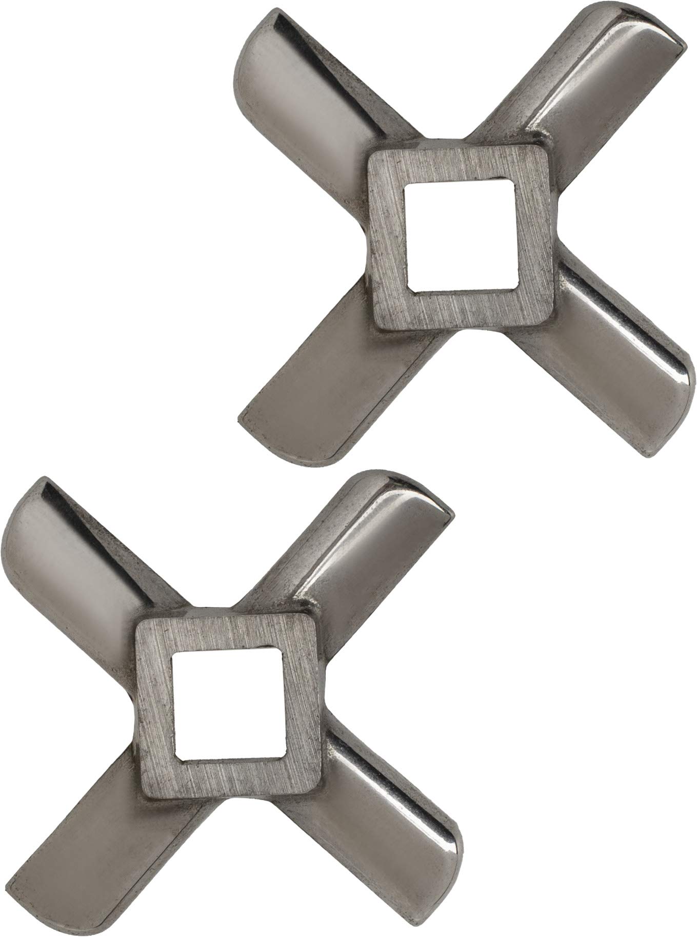 #8 Universal Stainless Steel Meat Grinder Replacement Blades (2-Pack) - Durable Grinding Accessories for Home Kitchen & Commercial Use - Perfect for Beef, Pork, Chicken & Sausage Making
