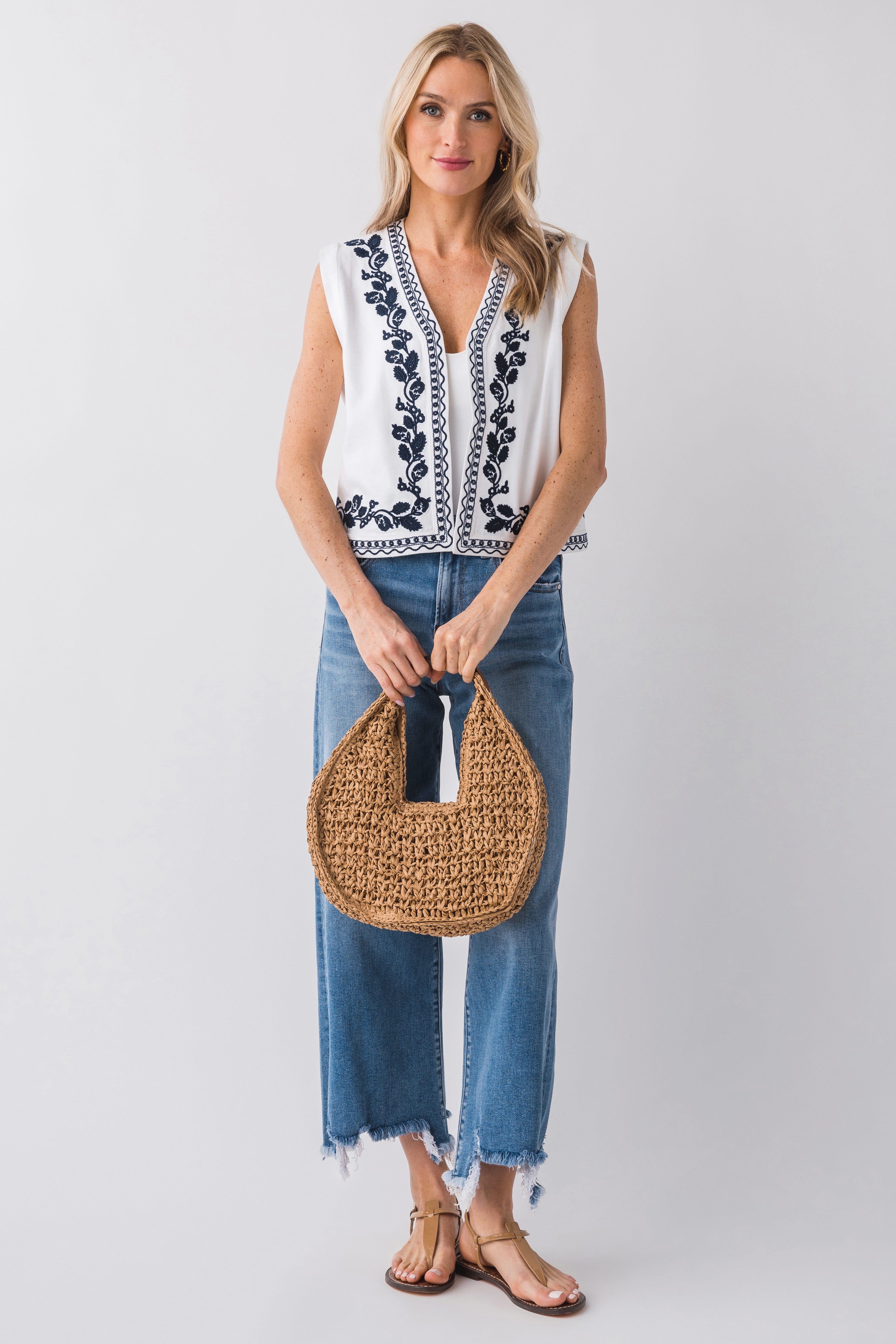 Embroidered Pinch Vest for Women - Stylish Boho Fashion Top for Layering, Festivals, and Casual Outfits