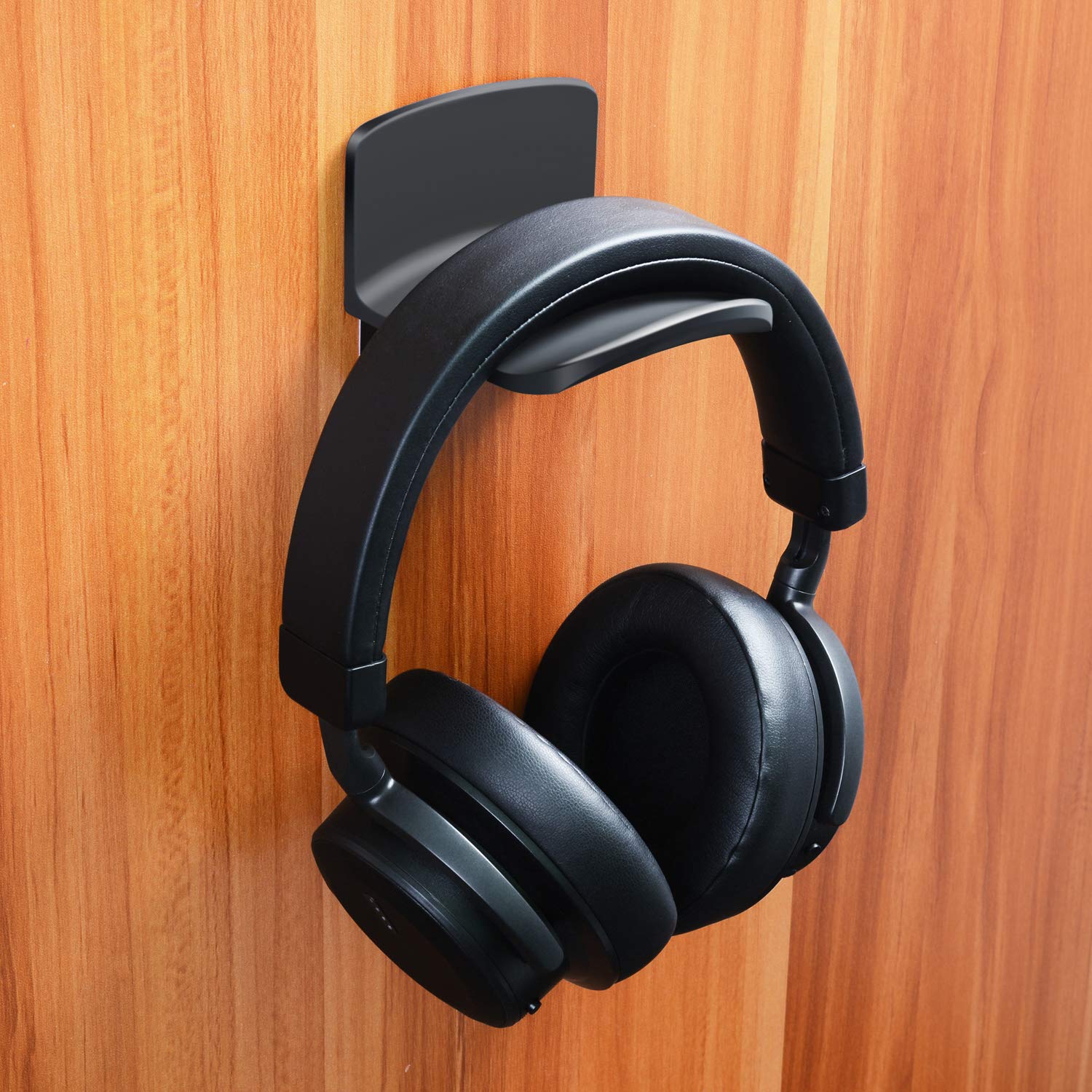 2 Pack Universal Adhesive & Screw Mount Headphone Hanger Hooks - Wall & Desk Gaming Headset Holder, Earphone Stand Rack (Black) - Perfect for Gaming Setup, Office & Home Organization