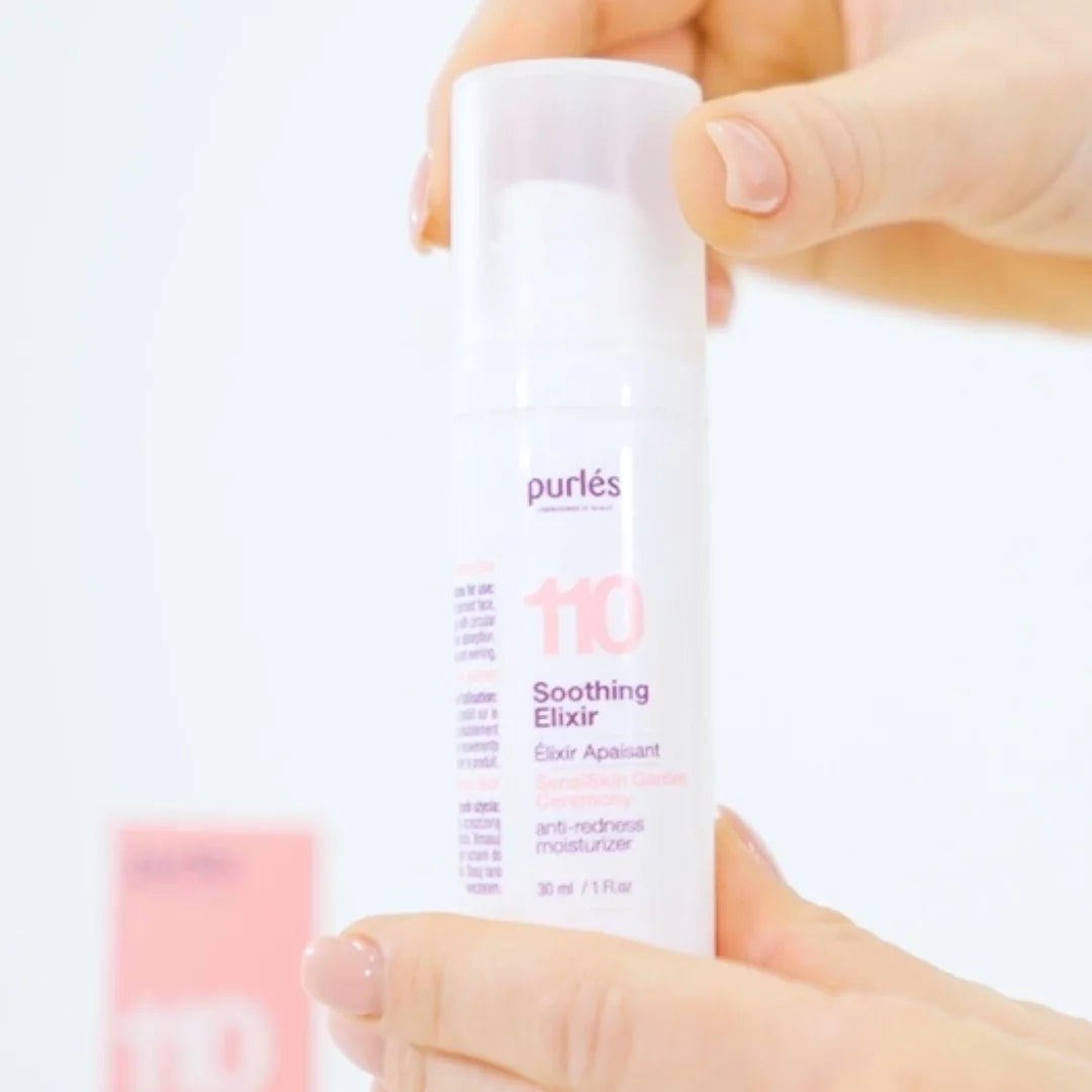 Purlés 110 Soothing Elixir 30ml - Hydrating Facial Serum for Sensitive Skin | Reduce Redness & Nourish Dry Skin | Perfect for Nighttime Skincare Routine & Post-Treatment Care