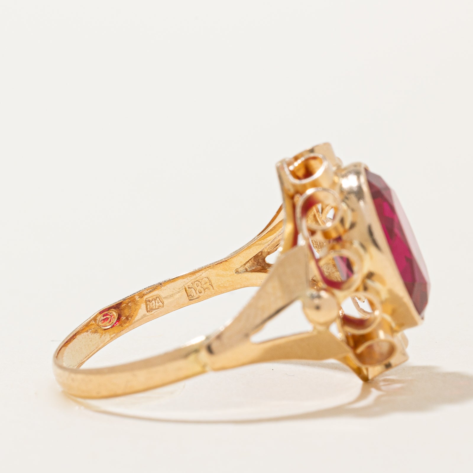 3.60ct Oval Cut Synthetic Ruby Cocktail Ring - Size 7.25 | Elegant Women's Fashion Jewelry for Evening Parties, Weddings & Special Occasions
