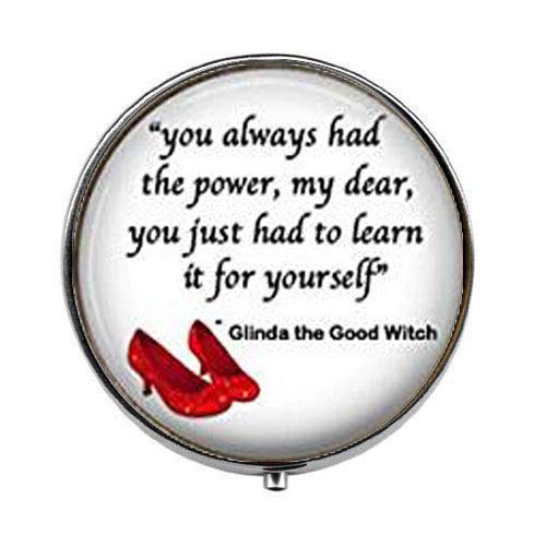 Wizard of Oz 'You Always Had The Power' Art Photo Pill Box - Vintage Charm Jewelry Box - Glass Candy Storage Container - Perfect for Medication, Jewelry & Home Decor