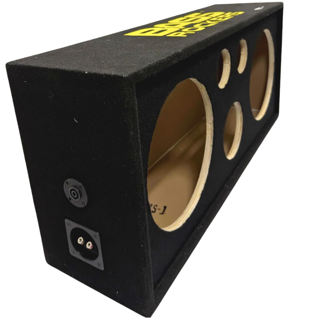 Bass Rockers 12 Inch Outdoor Stereo Speaker Box with Woofer & Horn - High-Quality Midrange Chuchero Enclosure with Spring Terminal & Carpet Finish - Perfect for Car Audio, Home Theater, and Outdoor Parties
