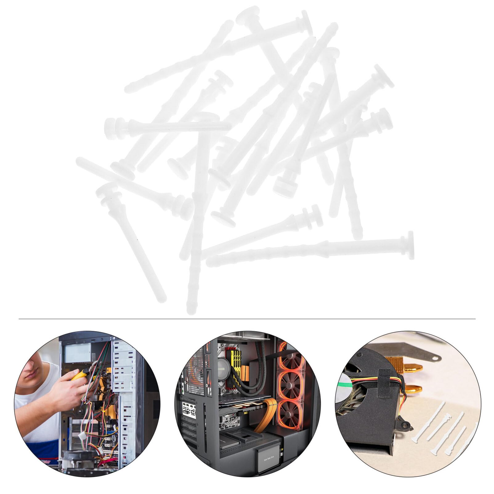 NIYANGLE 20Pcs Computer Case Fan Screws - PC Fan Mounting Screws Kit for Computer Builds & Repairs | Perfect for DIY PC Assembly, Case Fan Installation & Hardware Upgrades