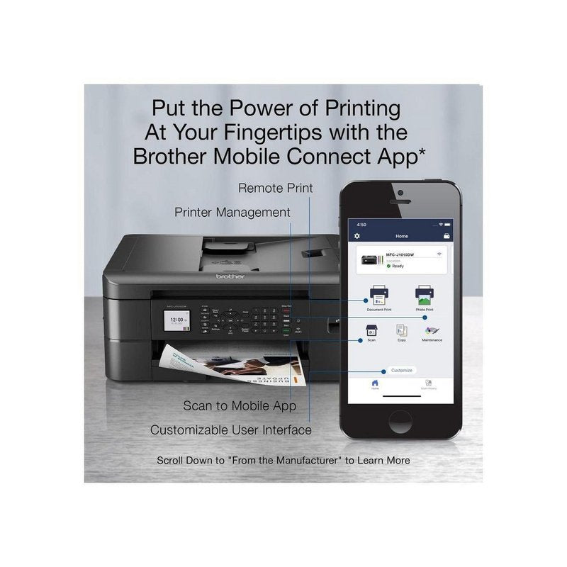 Brother MFC J1010DW Wireless All-in-One Inkjet Printer with Scanner, Copier & Fax | Home Office Printing, Scanning & Copying Solution