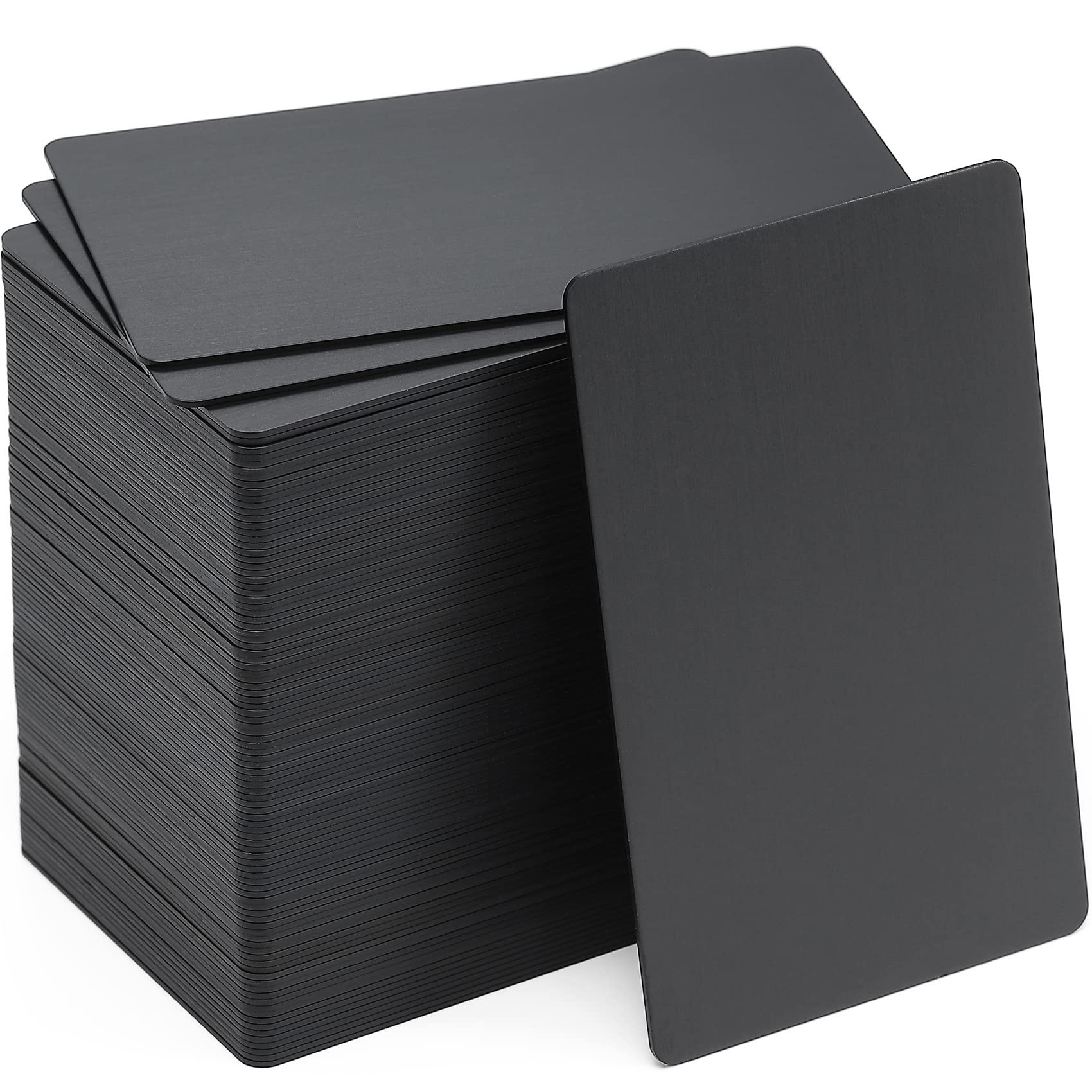 Premium Black Anodized Aluminum Business Cards - 86x54x0.8mm (100pcs) - Durable Metal Cards for Networking, Luxury Branding & Corporate Gifting