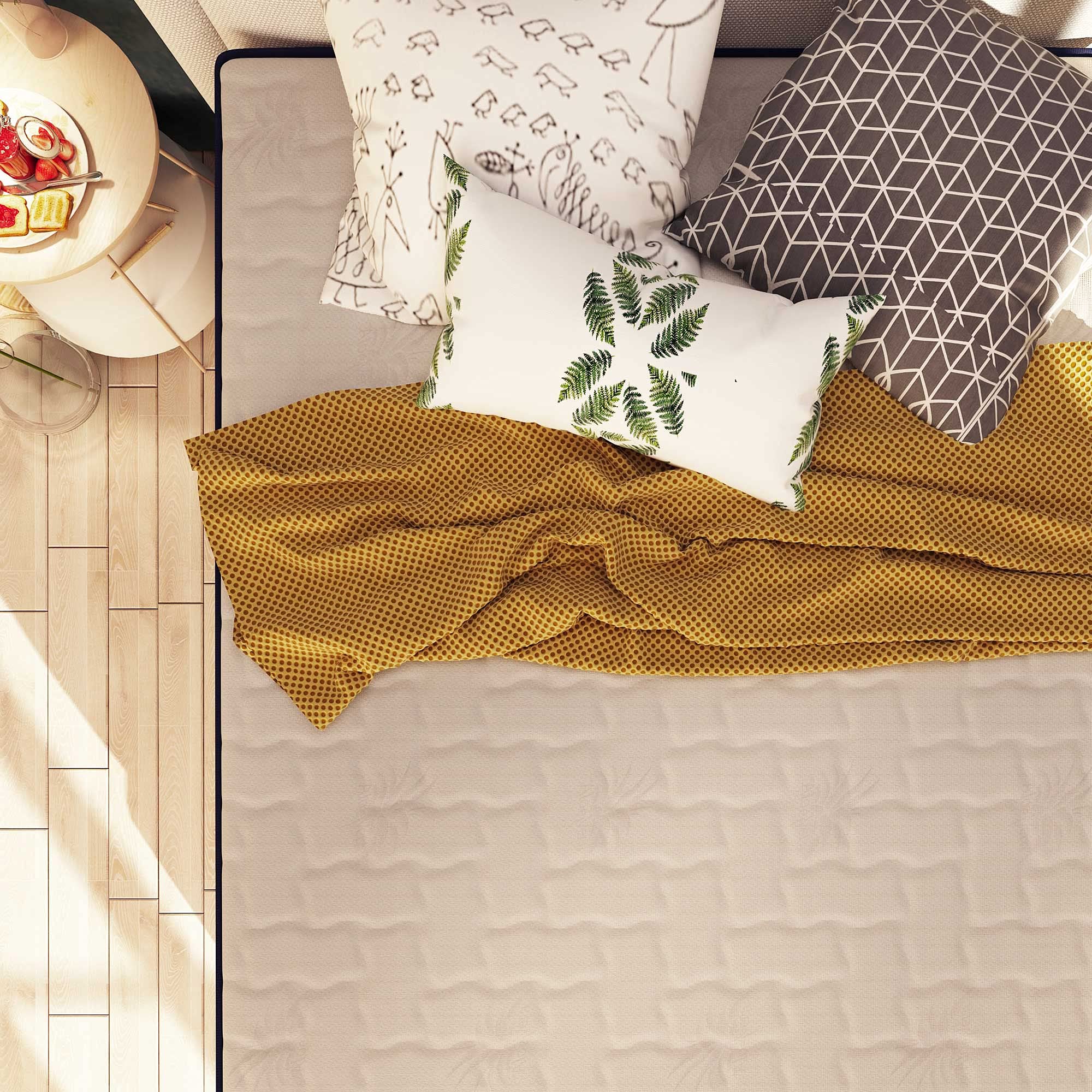 Baldiflex Memory Foam Mattress - 12 Inch Height, 4cm Memory Foam & 24cm Waterfoam Polyurethane Support - Queen Size Viscoelastic Mattress for Back Pain Relief - Perfect for Bedroom, Guest Room & Apartment Sleeping