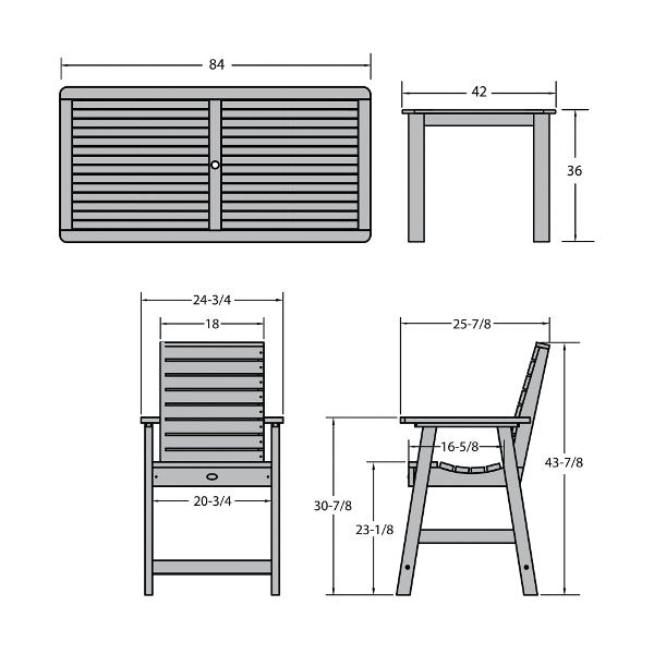 Glennville 7-Piece Counter Height Dining Set - Modern Kitchen & Breakfast Nook Table with Chairs for Small Spaces