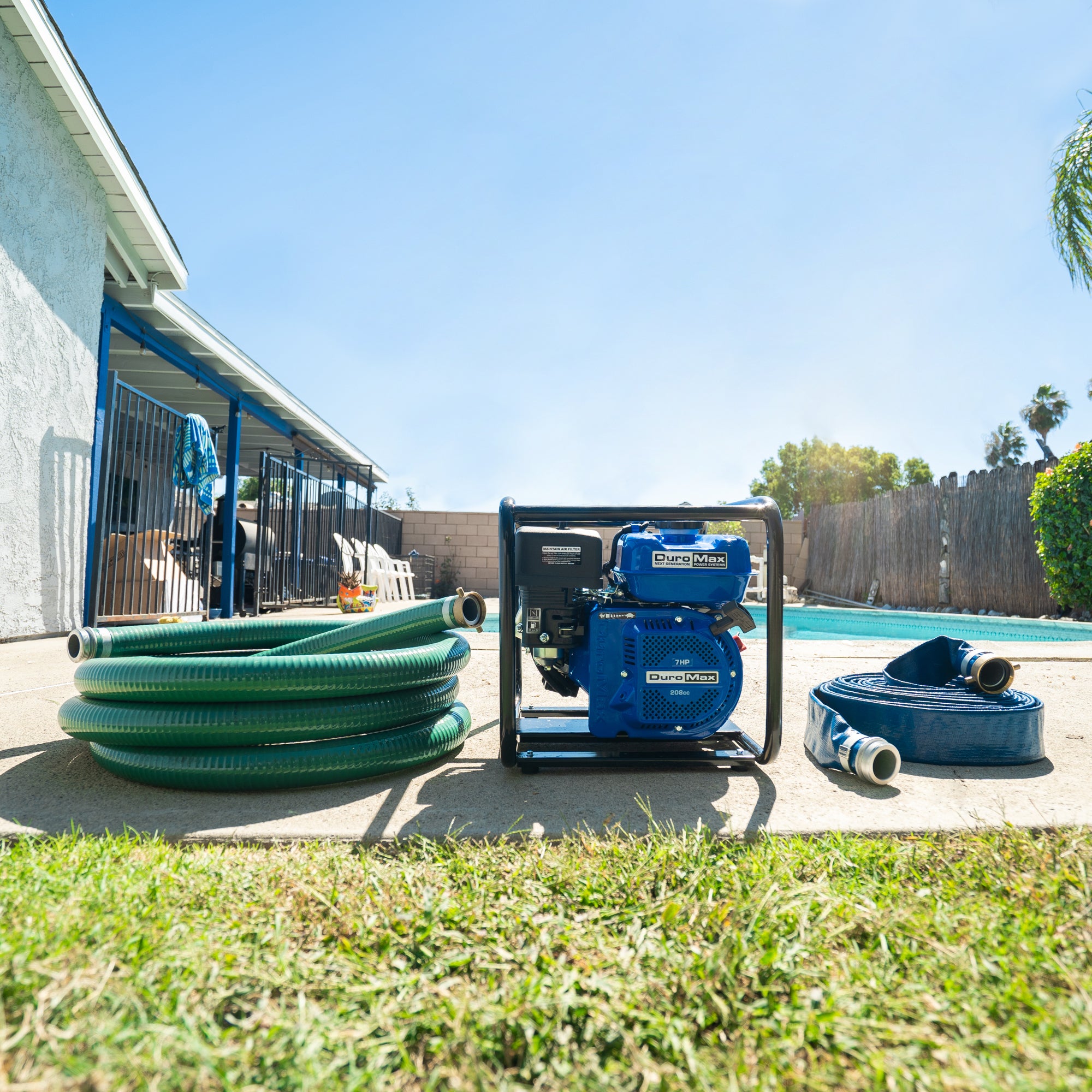 2 Inch x 25 Foot Heavy Duty Water Pump Discharge Hose - Flexible, Durable for Irrigation, Drainage & Construction Use