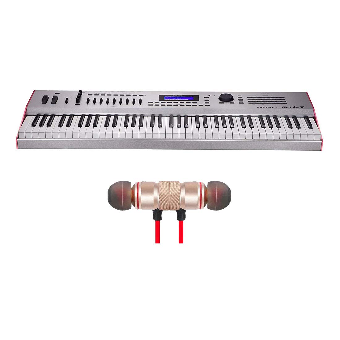 Kurzweil Artis7 76-Key Professional Stage Piano with Bluetooth Wireless Earbuds - Premium Digital Keyboard for Live Performances, Studio Recording & Home Practice