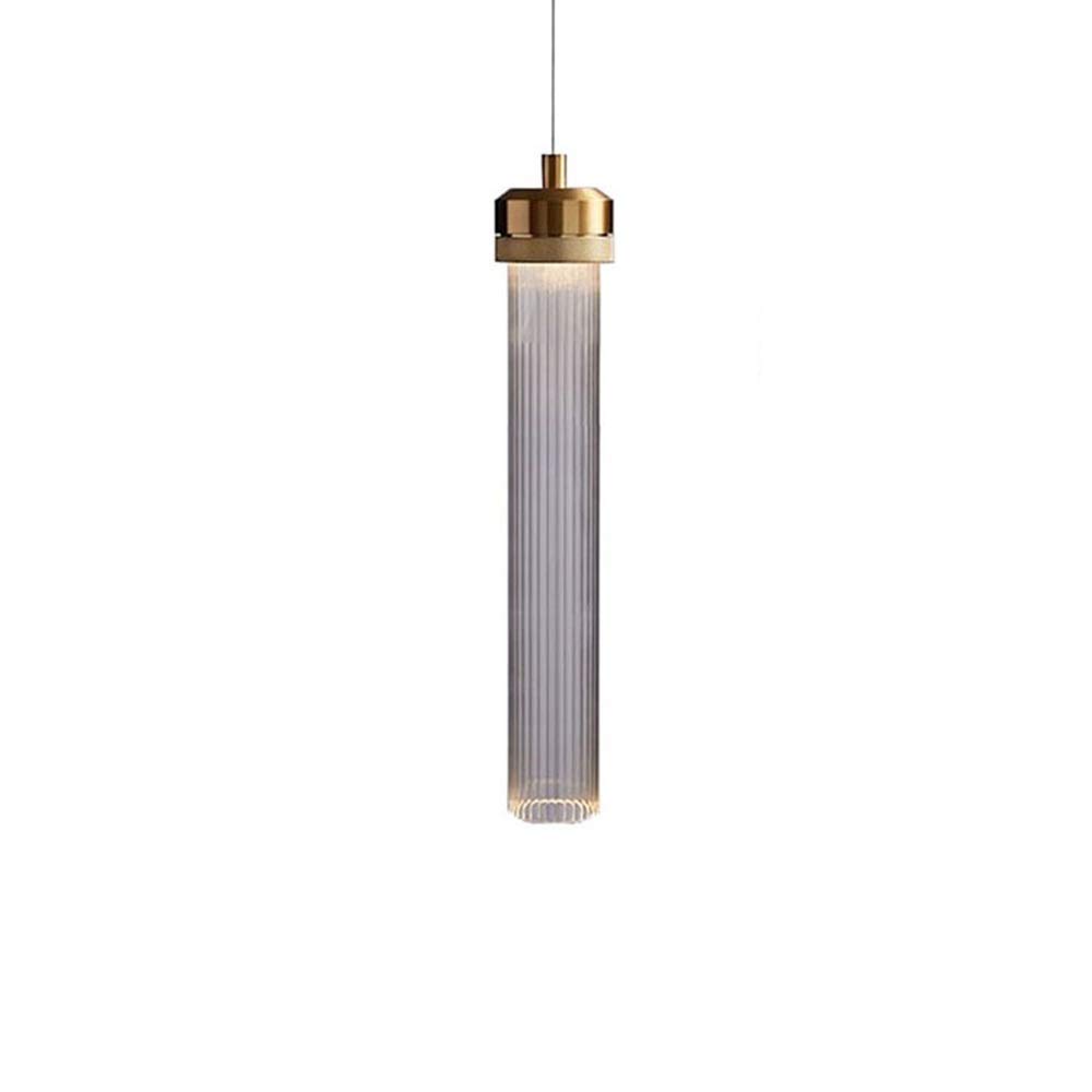 Modern Striped Glass Tube Pendant Lamp - Crystal Raindrop Chandelier LED Ceiling Light Fixture for Dining Room, Bedroom, Living Room & Bathroom | Elegant Flush Mount Lighting for Home Decor