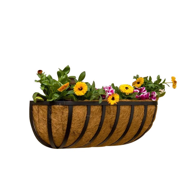2 Pack 36 Inch Natural Coconut Coir Liners for Planters, Hanging Baskets & Window Boxes - Eco-Friendly Coco Fiber Liner Replacement for Metal Railing Baskets (100% Biodegradable) - Perfect for Indoor/Outdoor Gardening & Balcony Decor