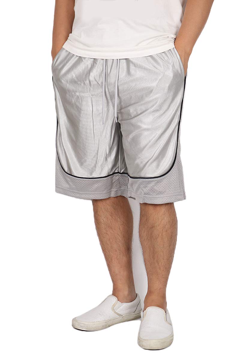 URBANJ Men's Basketball Shorts - Breathable Mesh Athletic Shorts with Pockets, Quick Dry Workout Shorts for Running, Gym & Casual Wear