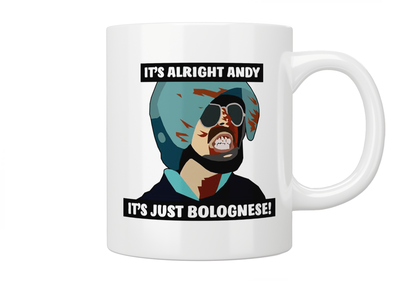 Hot Fuzz Movie Quote Mug - It's Alright Andy It's Just Bolognese! - Funny Coffee Cup for Movie Fans - Perfect for Office, Home & Gifts