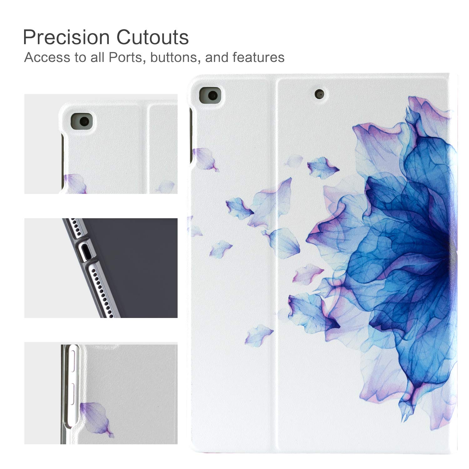Premium Leather Folio Case for iPad Air 2/1 & iPad 6th/5th Gen 9.7