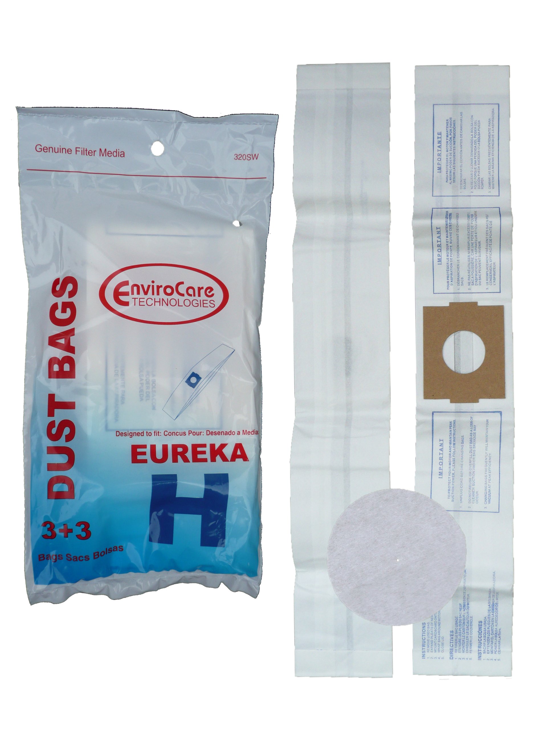 EnviroCare Replacement Vacuum Bags & Filters - 9 Pack Compatible with Eureka H Canister Vacuums | HEPA Filtration | Dust & Allergen Reduction | Perfect for Home Cleaning & Pet Hair Removal