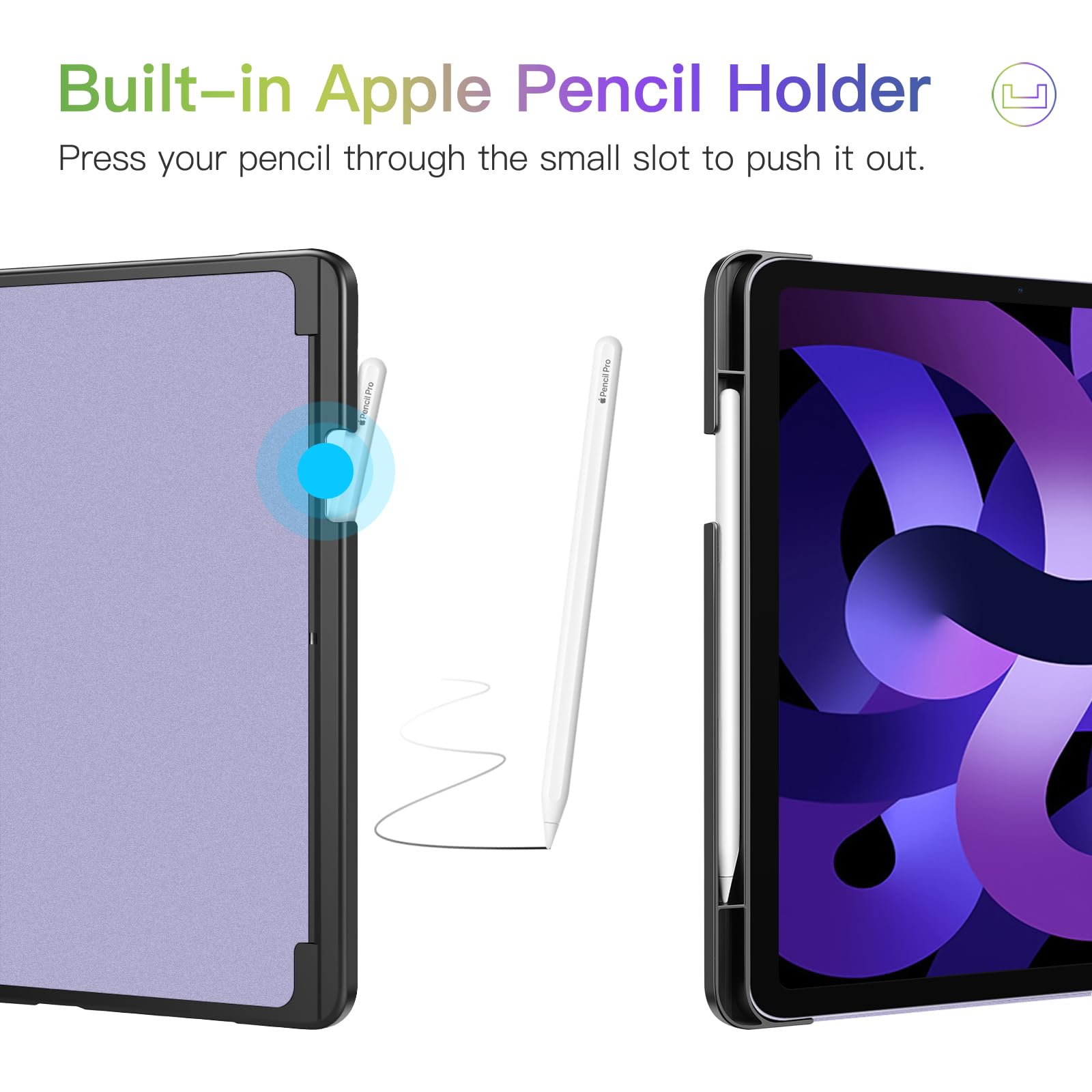 Fintie iPad Air 11-inch M3 (2025) / M2 (2024) Case - Slim Protective Cover with Multi-Angle Stand, Apple Pencil Holder & Storage Pocket for iPad Air 5th/4th Gen 10.9