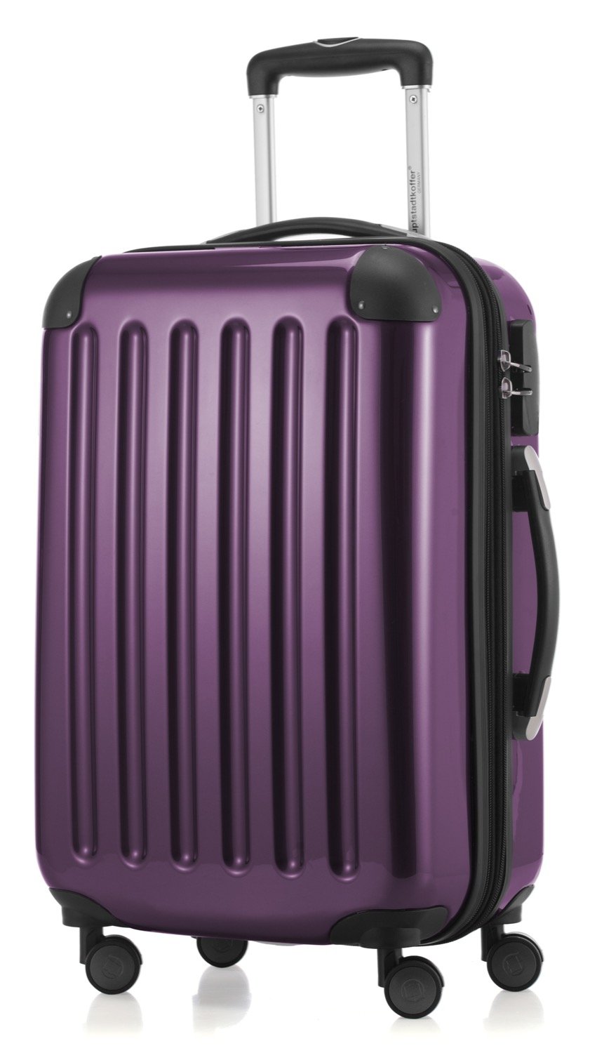 Premium 55cm Purple Suitcase for Travel - Lightweight Durable Luggage with Spinner Wheels, Ideal for Business Trips & Vacations