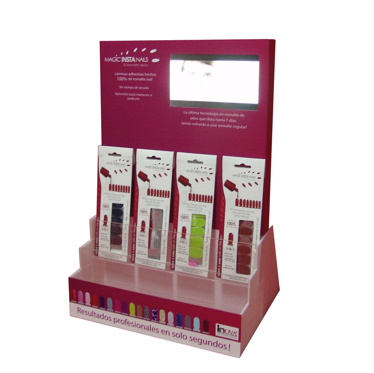 FixtureDisplays® LCD Nail Polish Display Stand - Cosmetic Lotion Organizer with Prior Artwork 11038 | Perfect for Salon, Spa & Retail Store Nail Product Showcase