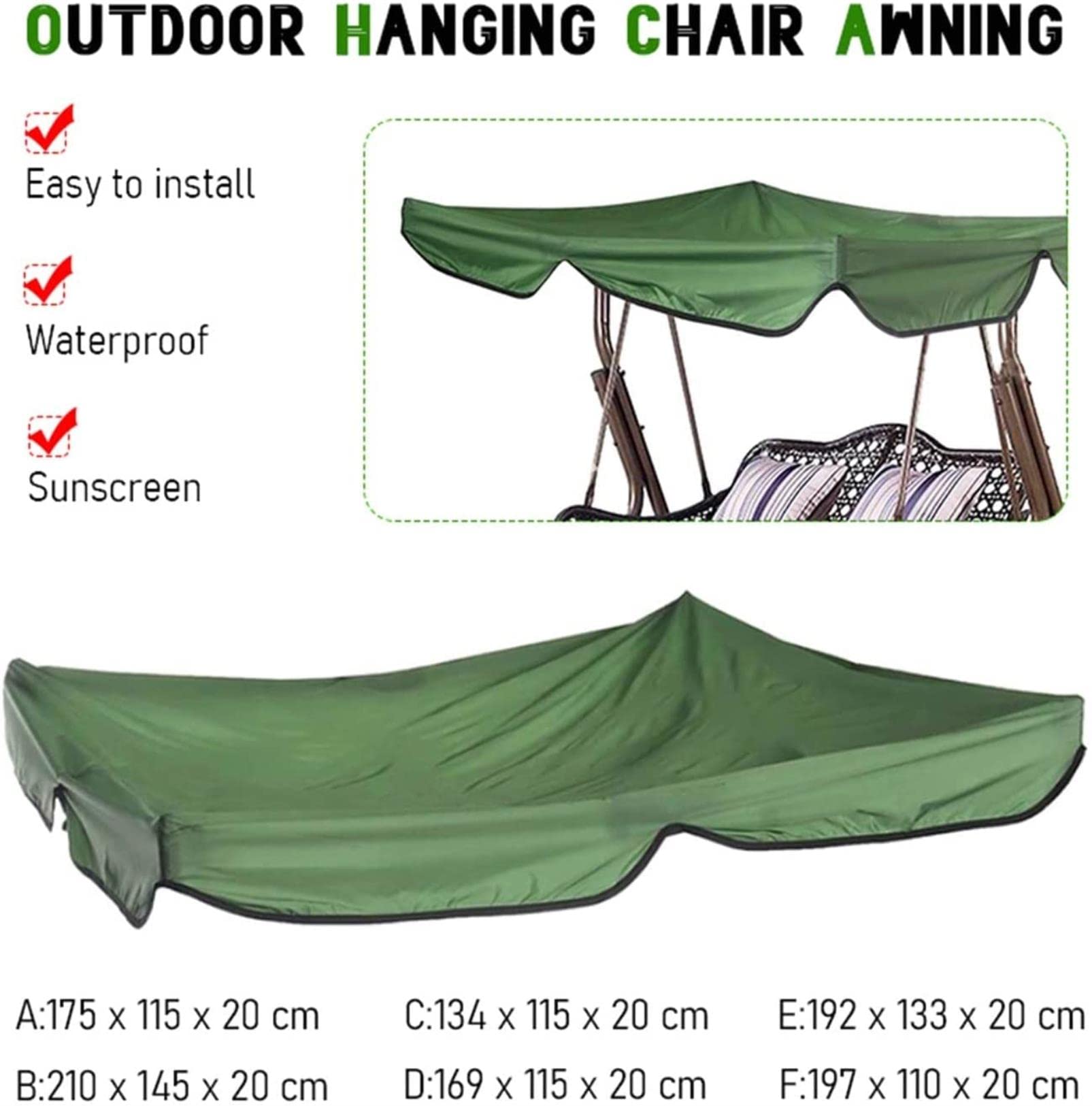 Waterproof Patio Chair Covers for Outdoor Furniture - UV Resistant Swing Chair & Hammock Sunshade Protector - Durable Rocking Chair & Ceiling Seat Cover for Backyard, Garden, and Poolside Use