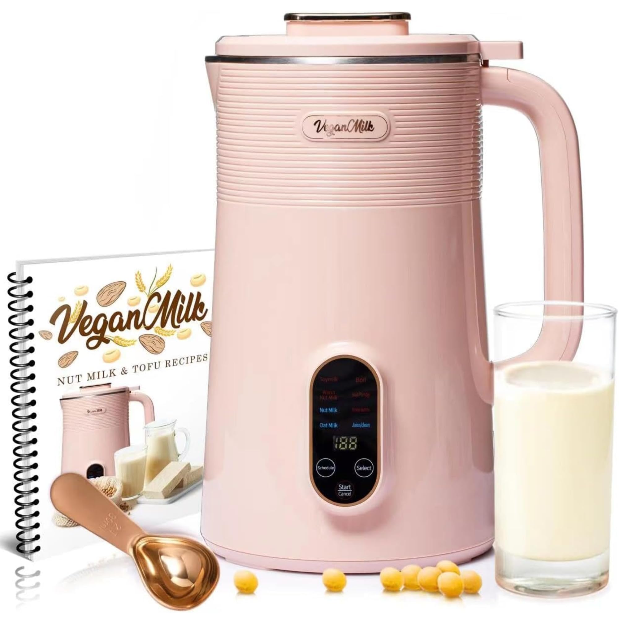 8-in-1 Plant-Based Milk Maker Machine - Almond, Soy, Oat & Nut Milk Maker with Soup Function | Perfect for Vegan, Dairy-Free & Healthy Lifestyles | Home Kitchen Essential for Fresh Nut Milks, Creamy Soups & Healthy Beverages