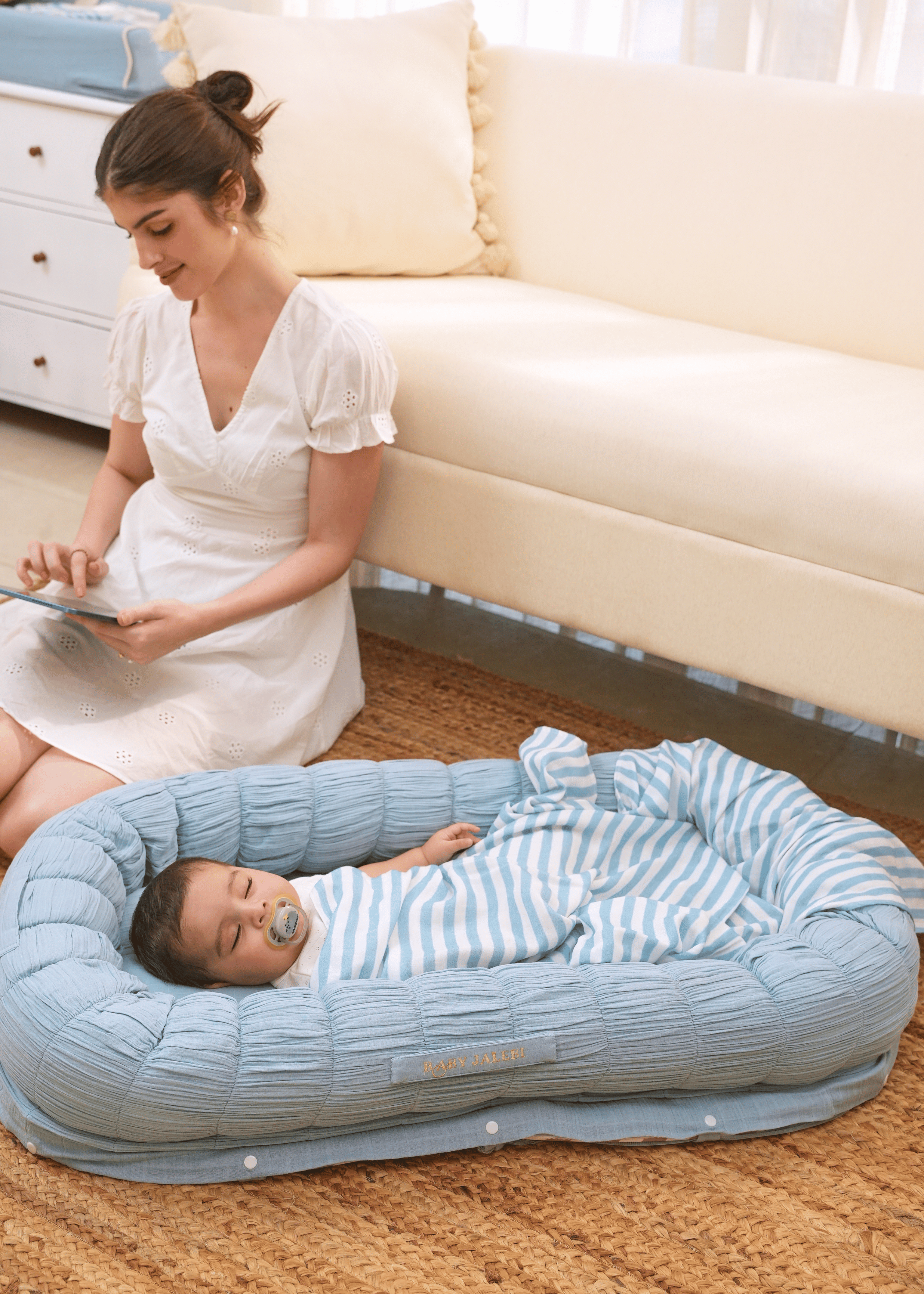 Sleep Cloud Blue Baby Blanket - Ultra Soft Roadster Blanket for Newborns & Toddlers - Perfect for Nursery, Stroller, and Bedtime Comfort