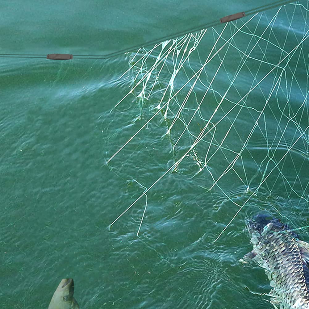 Handmade 3-Layer Fishing Gill Net Seine - 50m/100m Length, 1.5m/2m Depth, 4cm Mesh - Durable Fish Trap Net for Freshwater & Saltwater Fishing - Perfect for Commercial Fishing, Sport Fishing, and Survival Gear