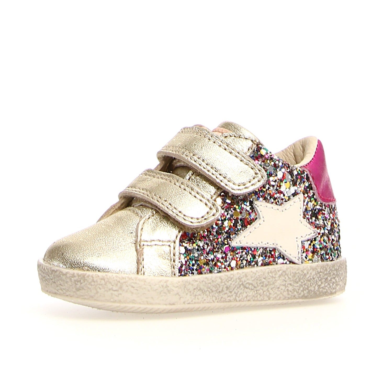Falcotto Girls Alnoite High VL Sneakers - Platinum & Multi Color | Comfortable & Stylish Kids Shoes for School, Play & Everyday Wear