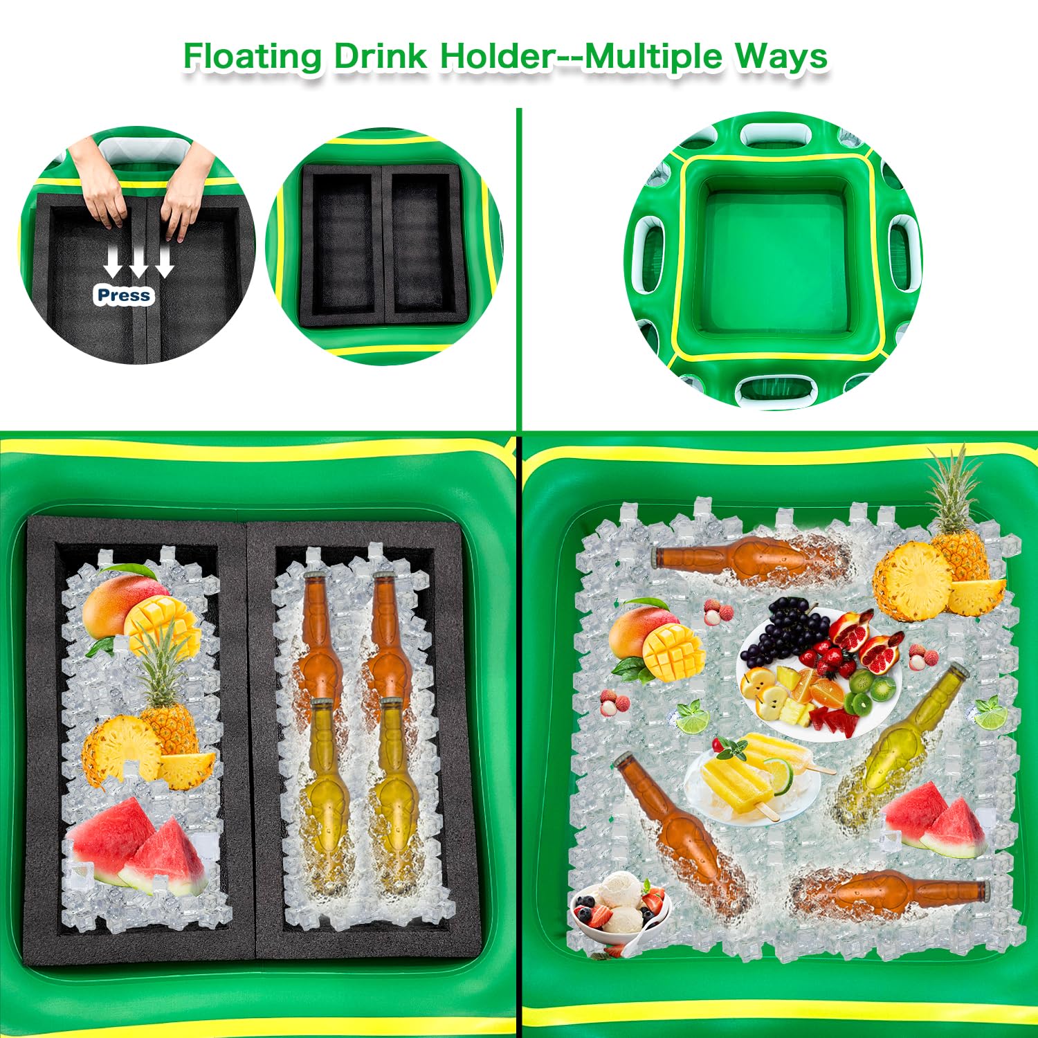 **Digi Floating Pool Games Table for Adults - Durable Foam Pool Accessories, Hot Tub Tray & Inflatable Food Drink Holder - Perfect for Summer Parties, Indoor/Outdoor, Beach & Pool Fun**