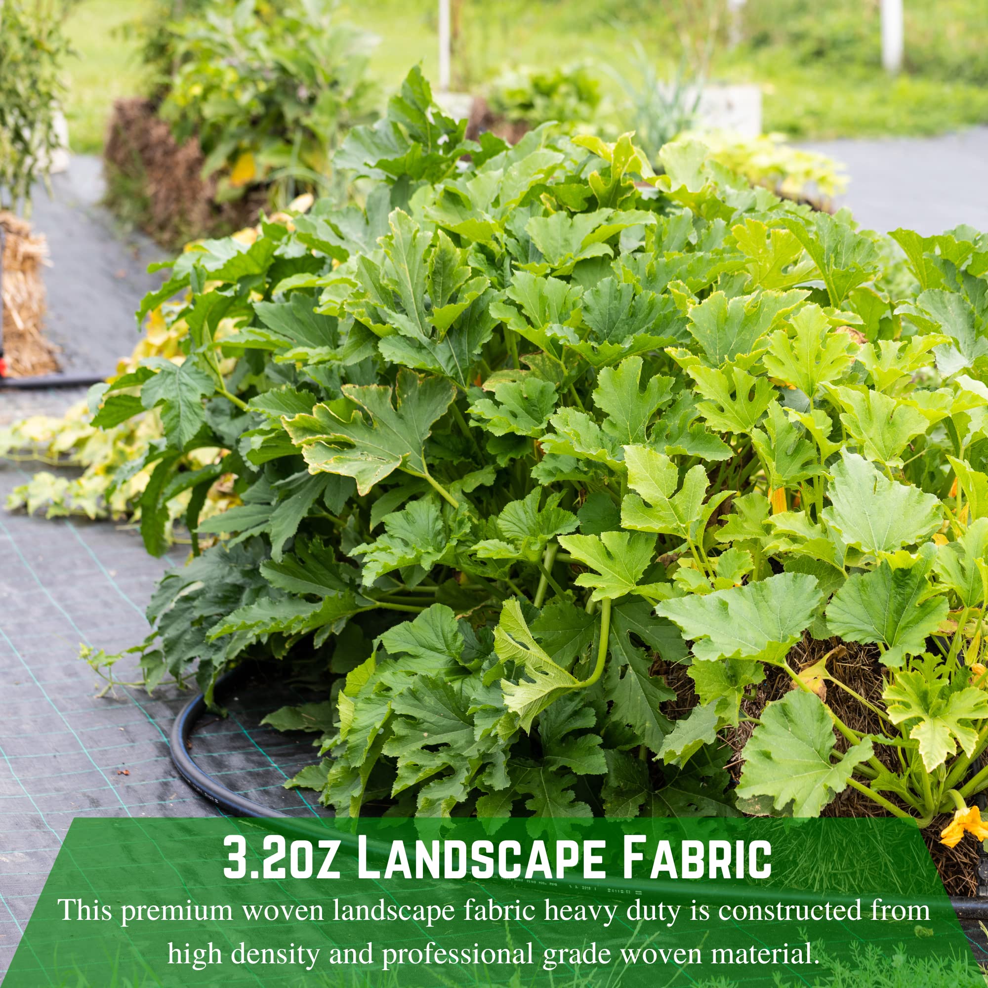 Premium 3.2oz Heavy Duty Commercial Grade Landscape Fabric - 6' x 150' Woven Ground Cover for Gardening, Farming & Agriculture | Weed Barrier, Erosion Control & Outdoor Project Protection