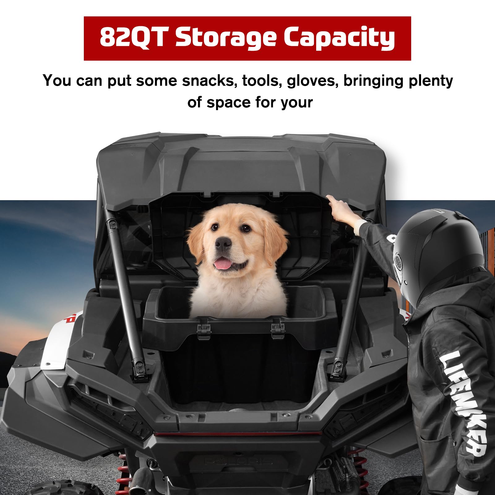 **2024 Polaris RZR XP 1000 Cargo Storage Box - 82 QT Waterproof Polypropylene Forward Cargo Bin | OEM #2889611 Replacement | Perfect for Off-Roading, Camping & Outdoor Adventures**