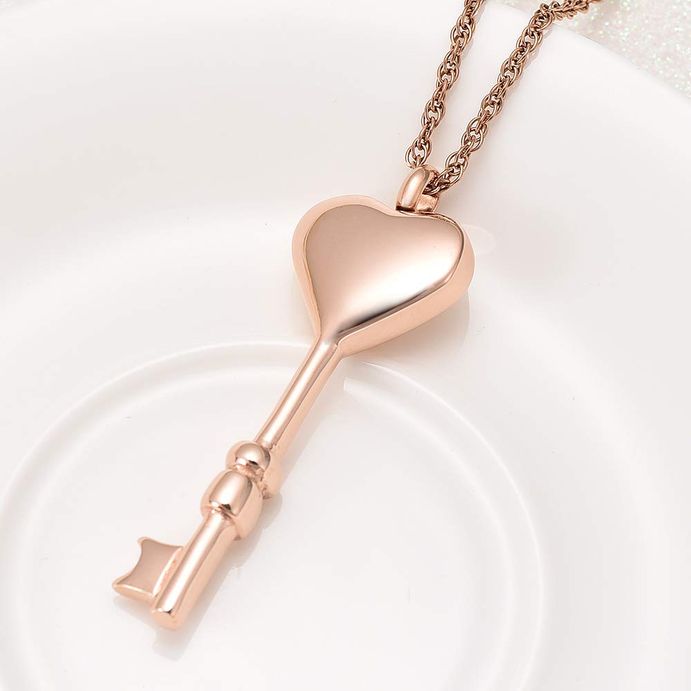Heart-Shaped Cremation Jewelry for Ashes - Key To My Heart Urn Necklace for Women & Men - Memorial Keepsake Gift for Loved Ones - Perfect for Remembrance, Funerals & Special Occasions