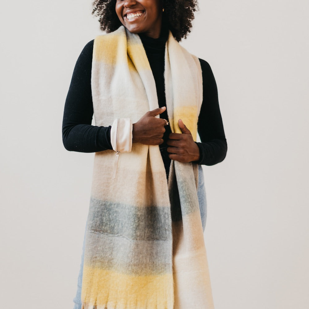 Stylish Estelle Checkered Scarf - Soft Plaid Fashion Scarf for Women - Perfect for Fall, Winter & Holiday Outfits
