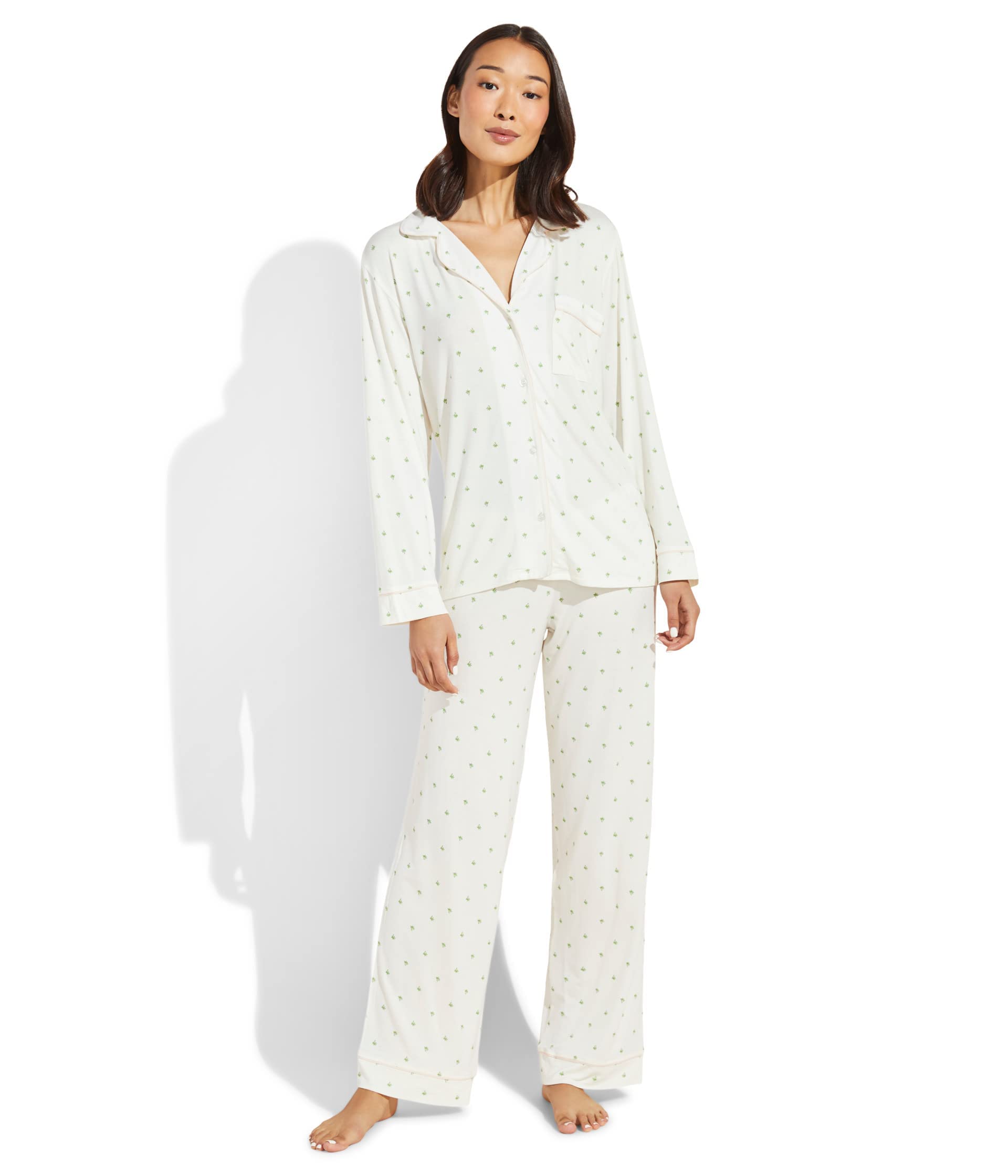 Eberjey Gisele Classic Women's Pajama Set - Soft Long Sleeve Sleep Shirt & Lounge Pants | Cozy Nightwear for Relaxing at Home, Sleepovers & Travel