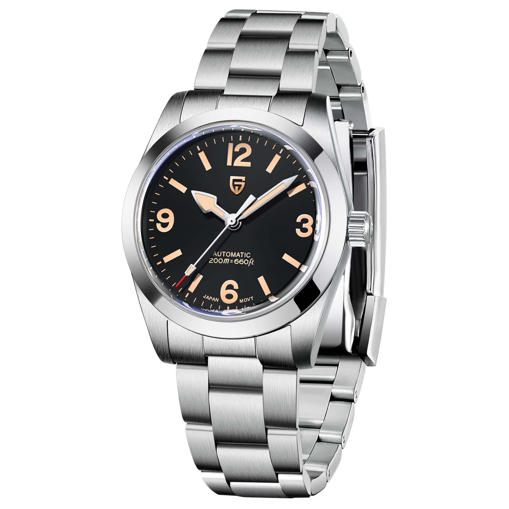 Pagani Design Men's Automatic Mechanical Watch - NH35 Movement, Sapphire Crystal, Luminous Hands, 100M Waterproof Stainless Steel Wristwatch for Business, Casual & Outdoor Activities