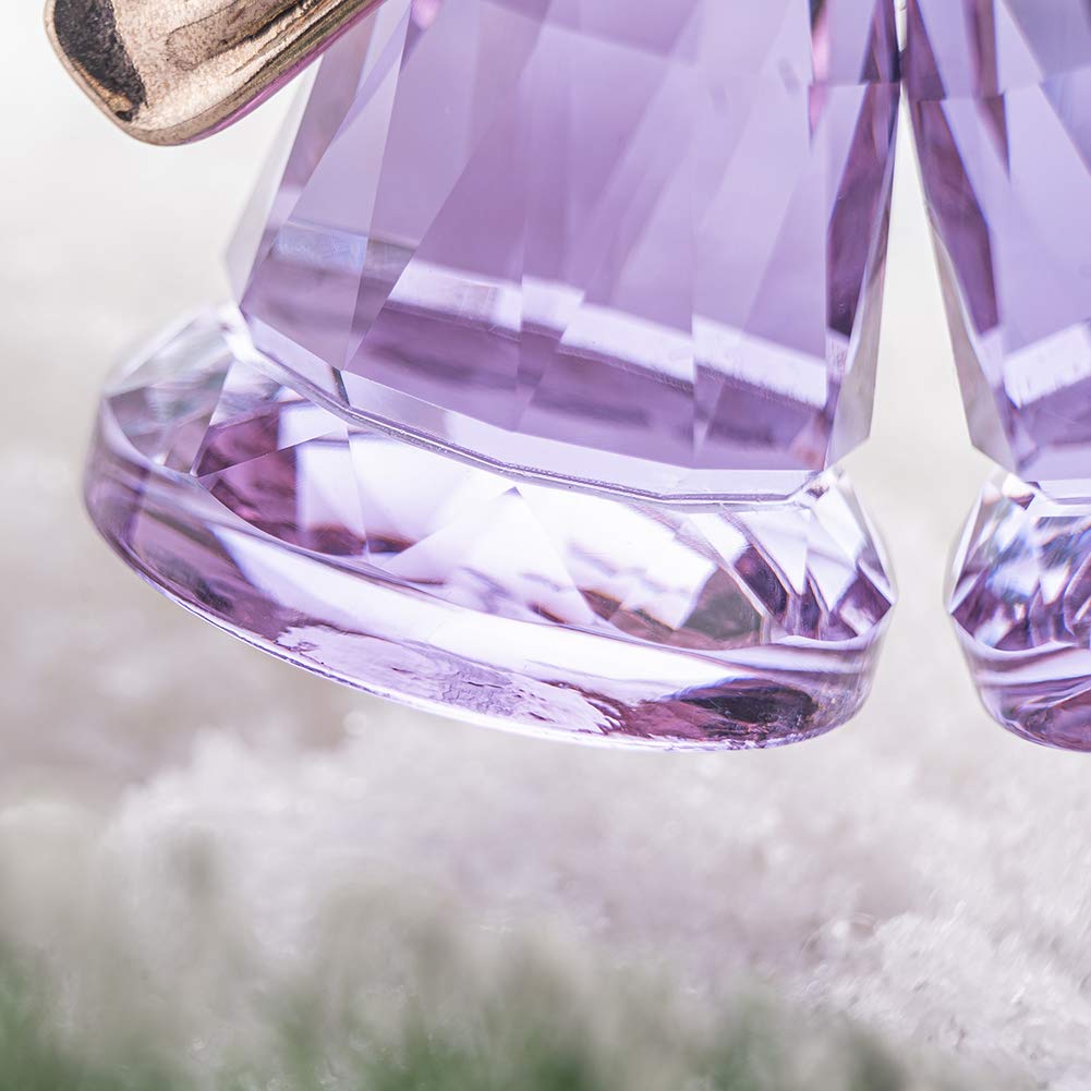 Purple Crystal Double Bell Ornament - Christmas Home Decor for Tree & Gift