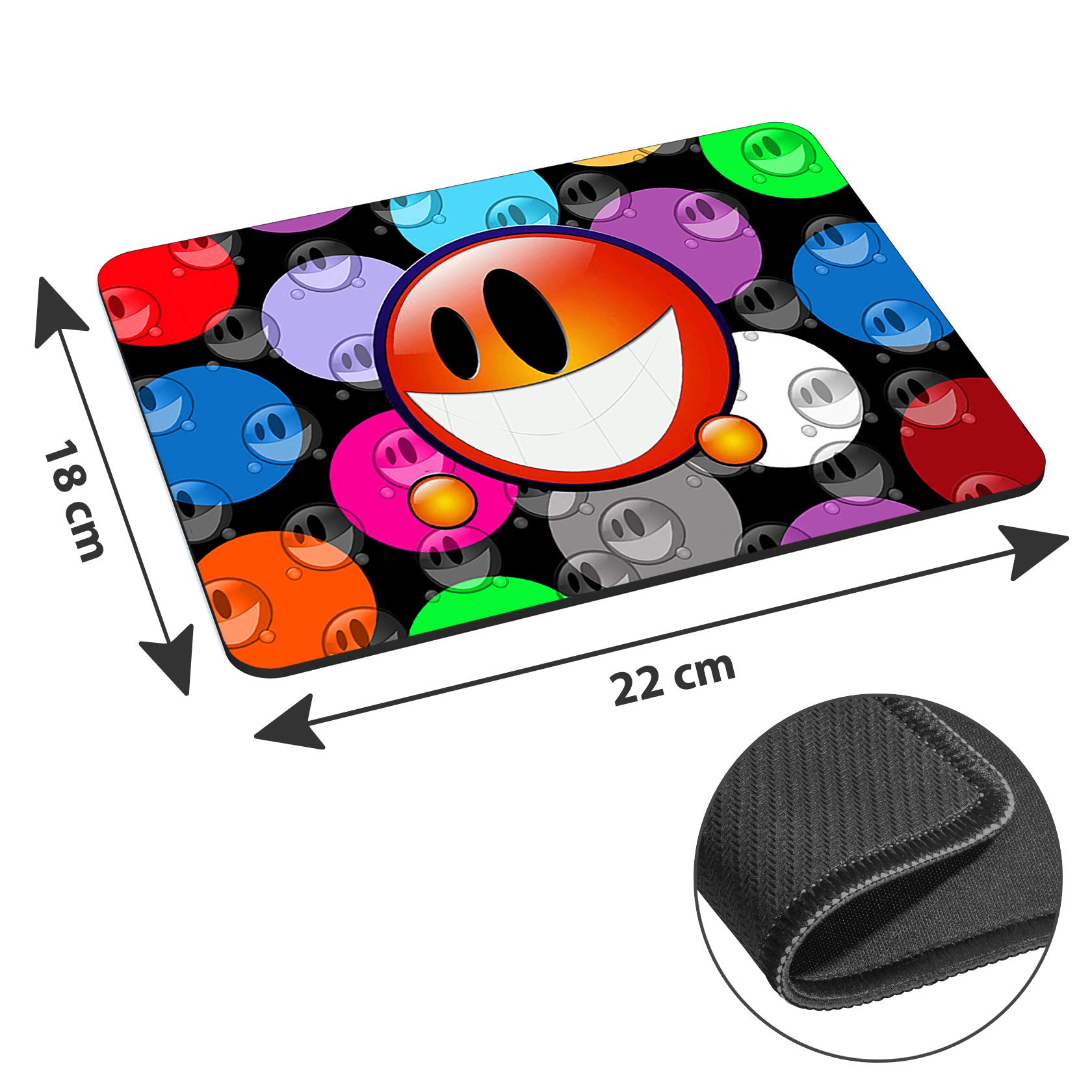 Stylish Orange Smiley Mouse Pad - Non-Slip Gaming & Office Desk Mat for Computers, Laptops - Perfect for Work, Gaming & Home Office Use